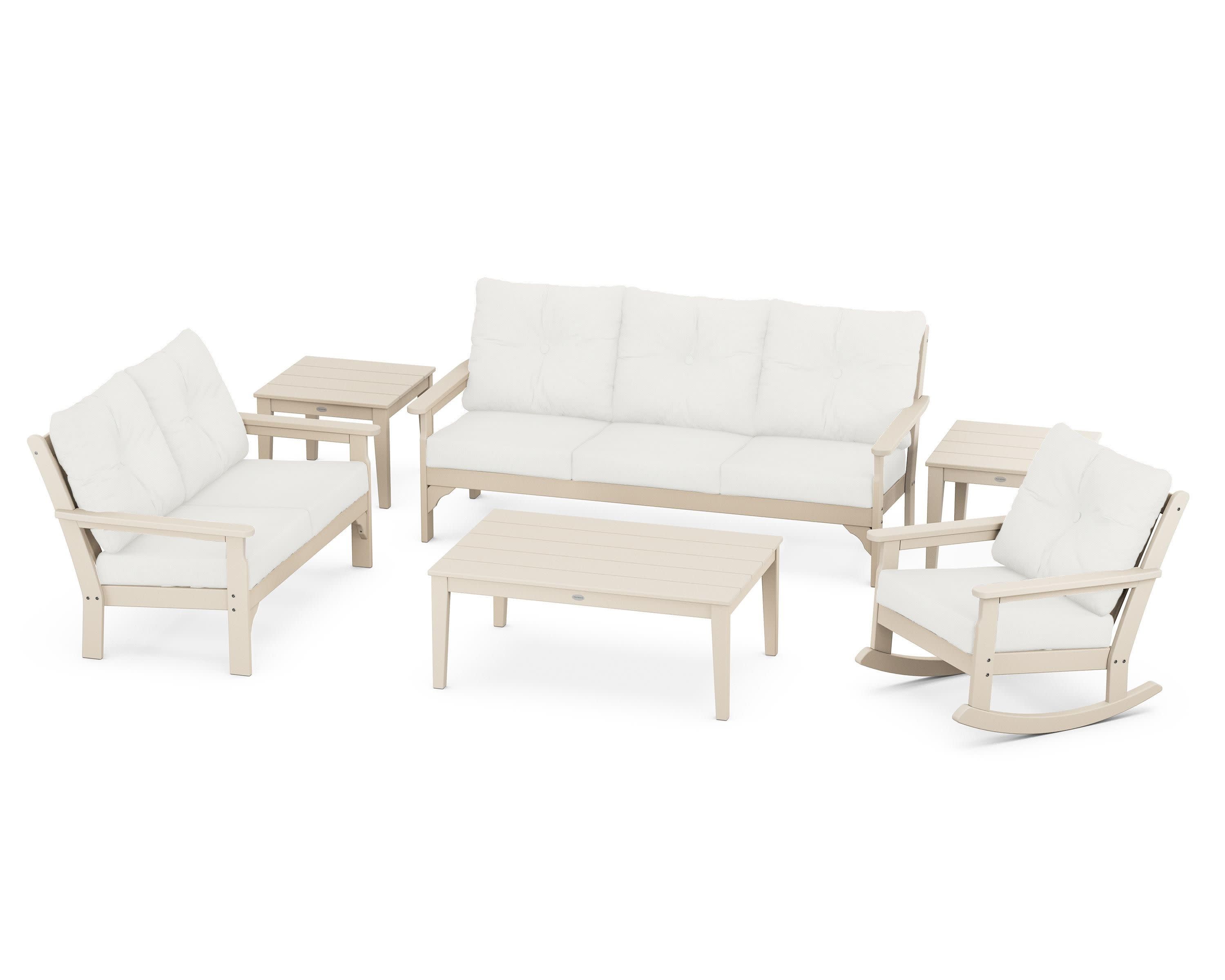 Vineyard 6-Piece Deep Seating Set in Sand / Natural Linen