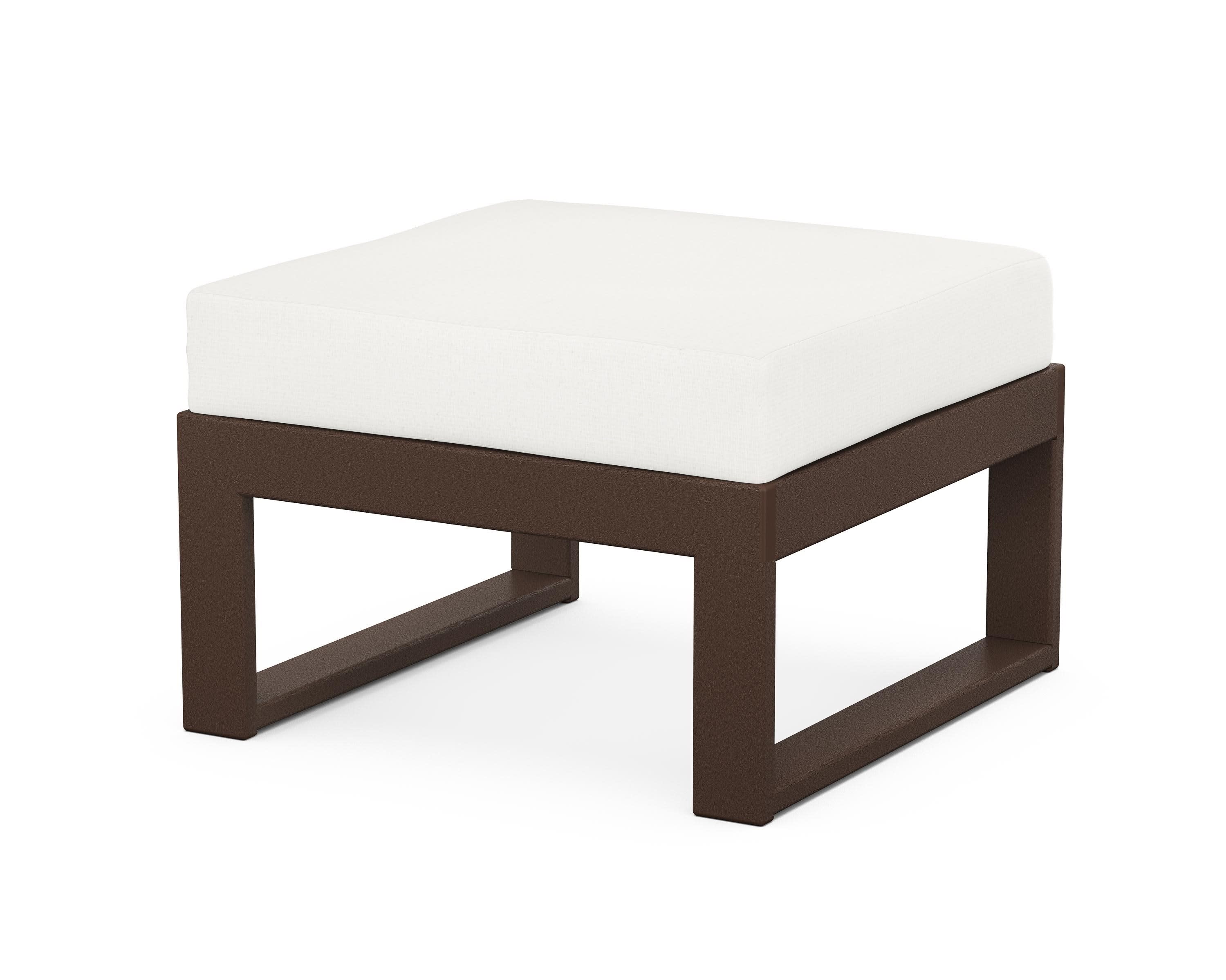 Modular Ottoman - Modern in Mahogany / Natural Linen