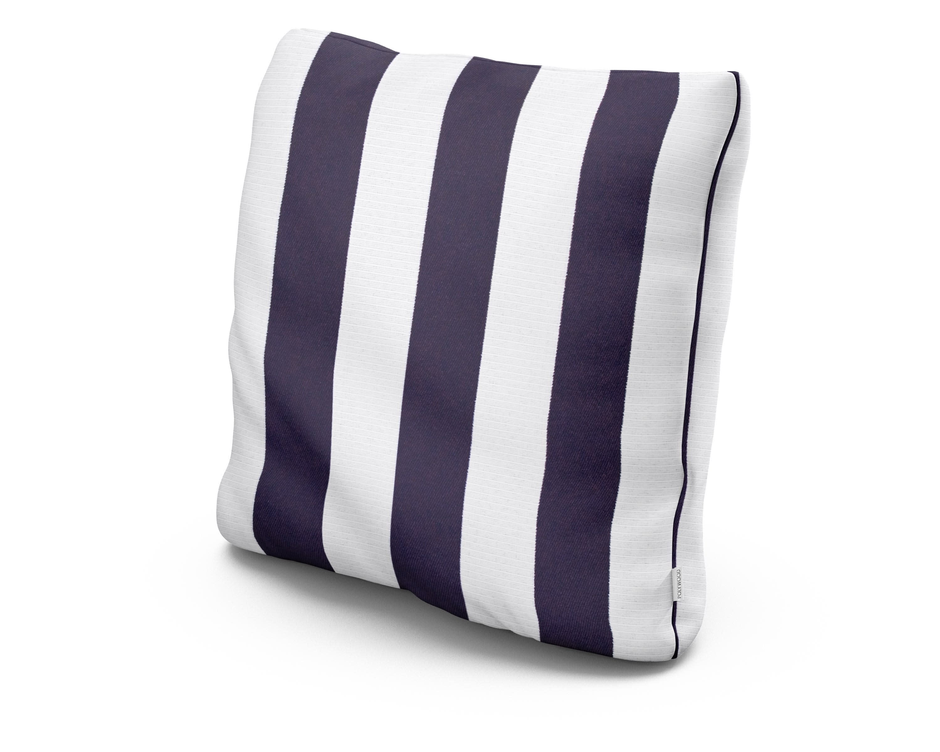 20" Outdoor Throw Pillow in Cabana Stripe Navy