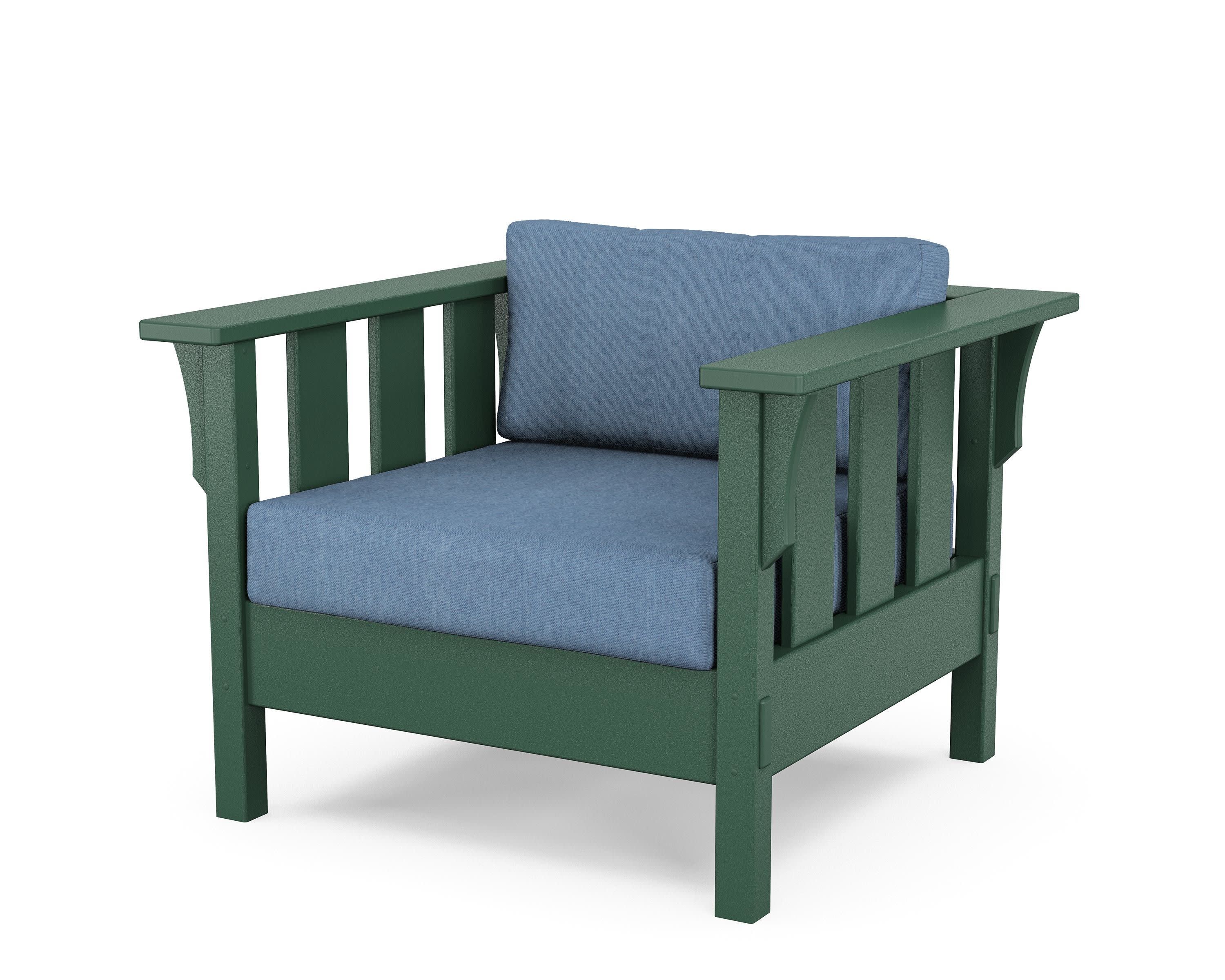Acadia Deep Seating Chair in Green / Sky Blue