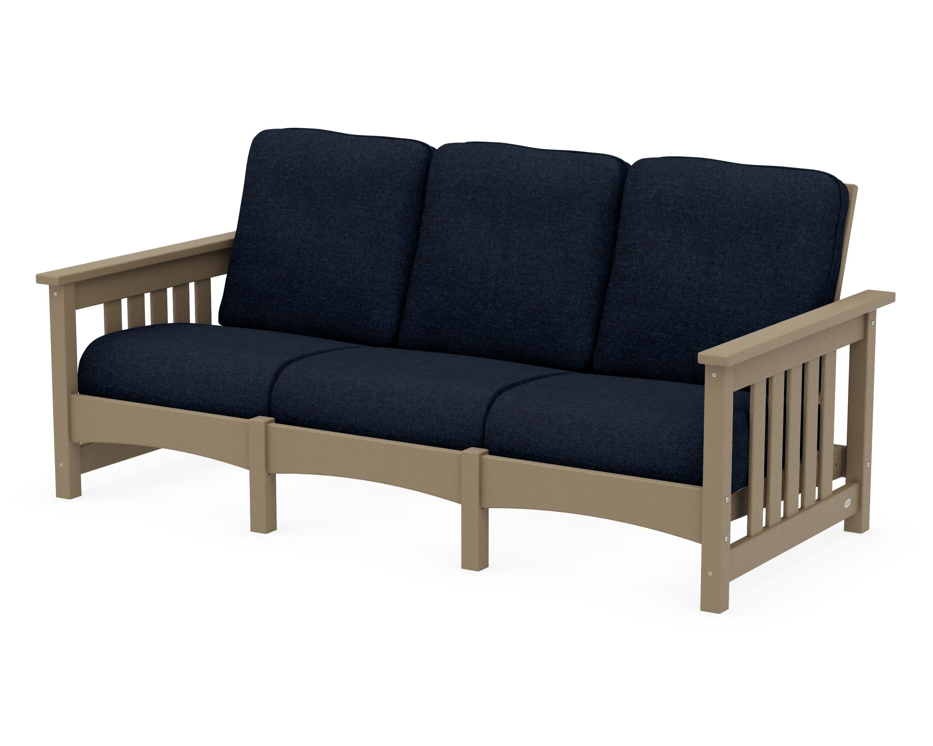 Club Mission Sofa in Vintage Sahara / Marine Indigo
