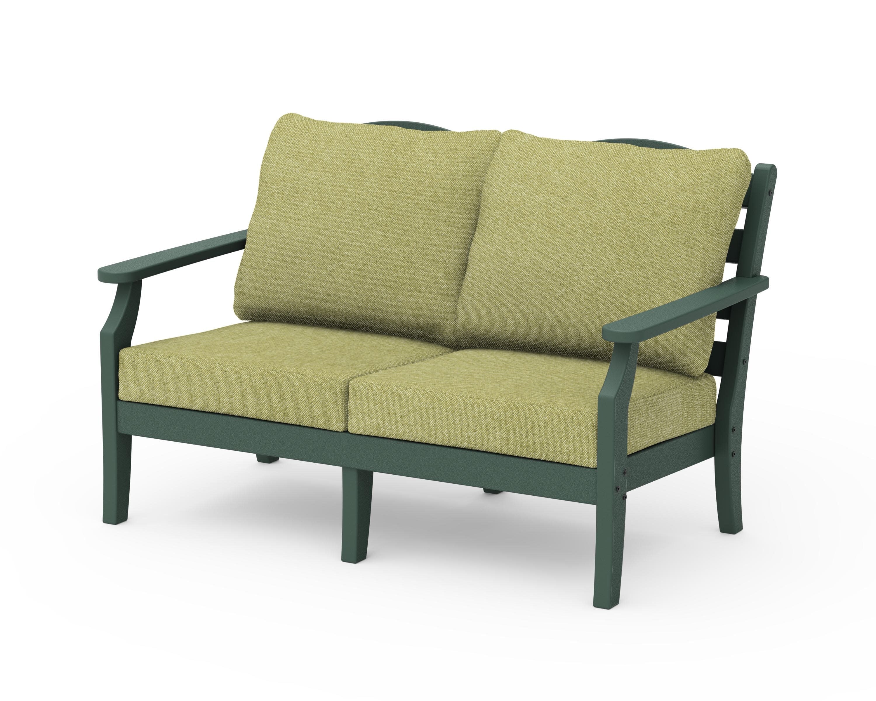 Savannah Deep Seating Loveseat in Green / Chartreuse Boucle