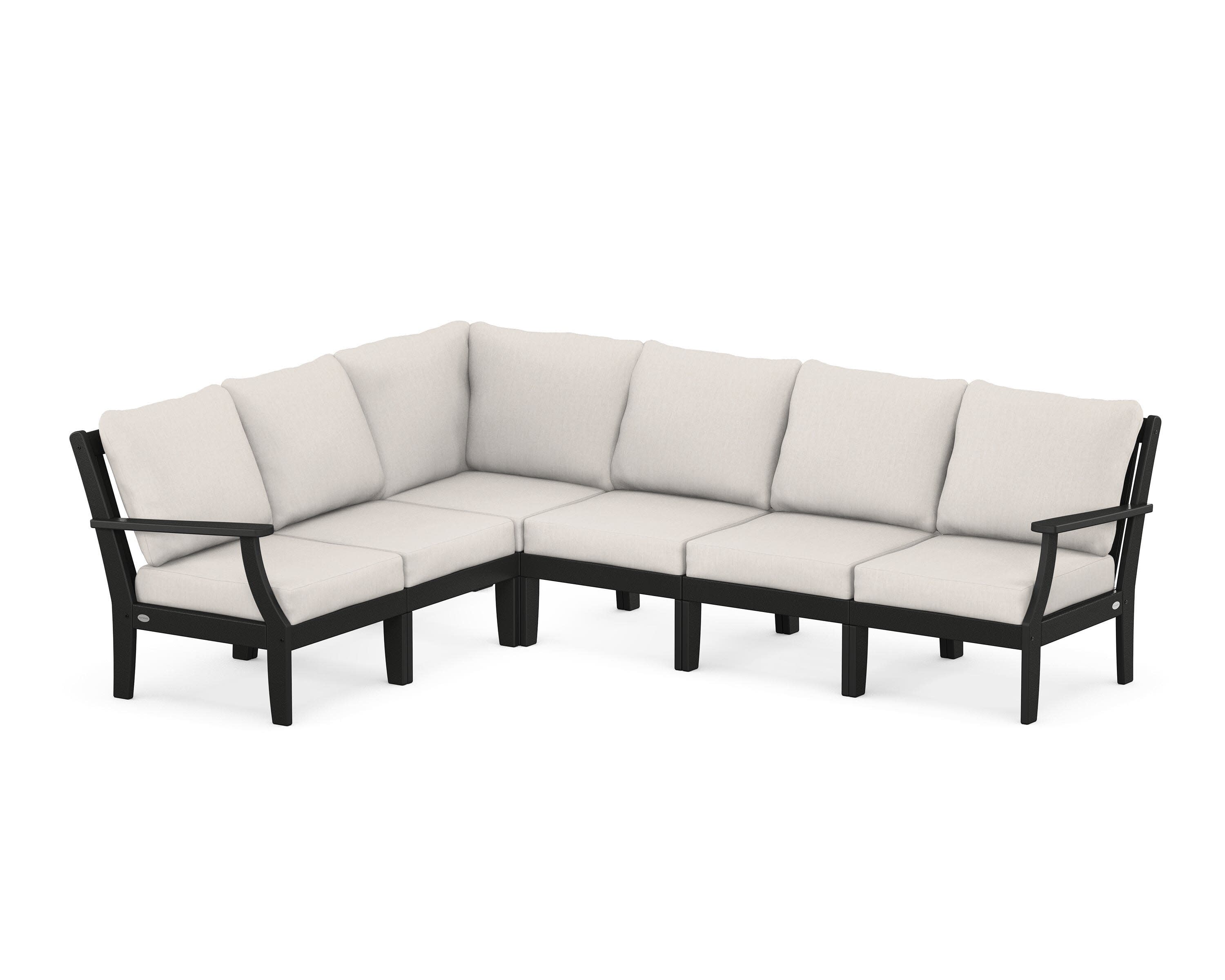 Braxton Modular 6-Piece Deep Seating Set in Black / Cast Ash