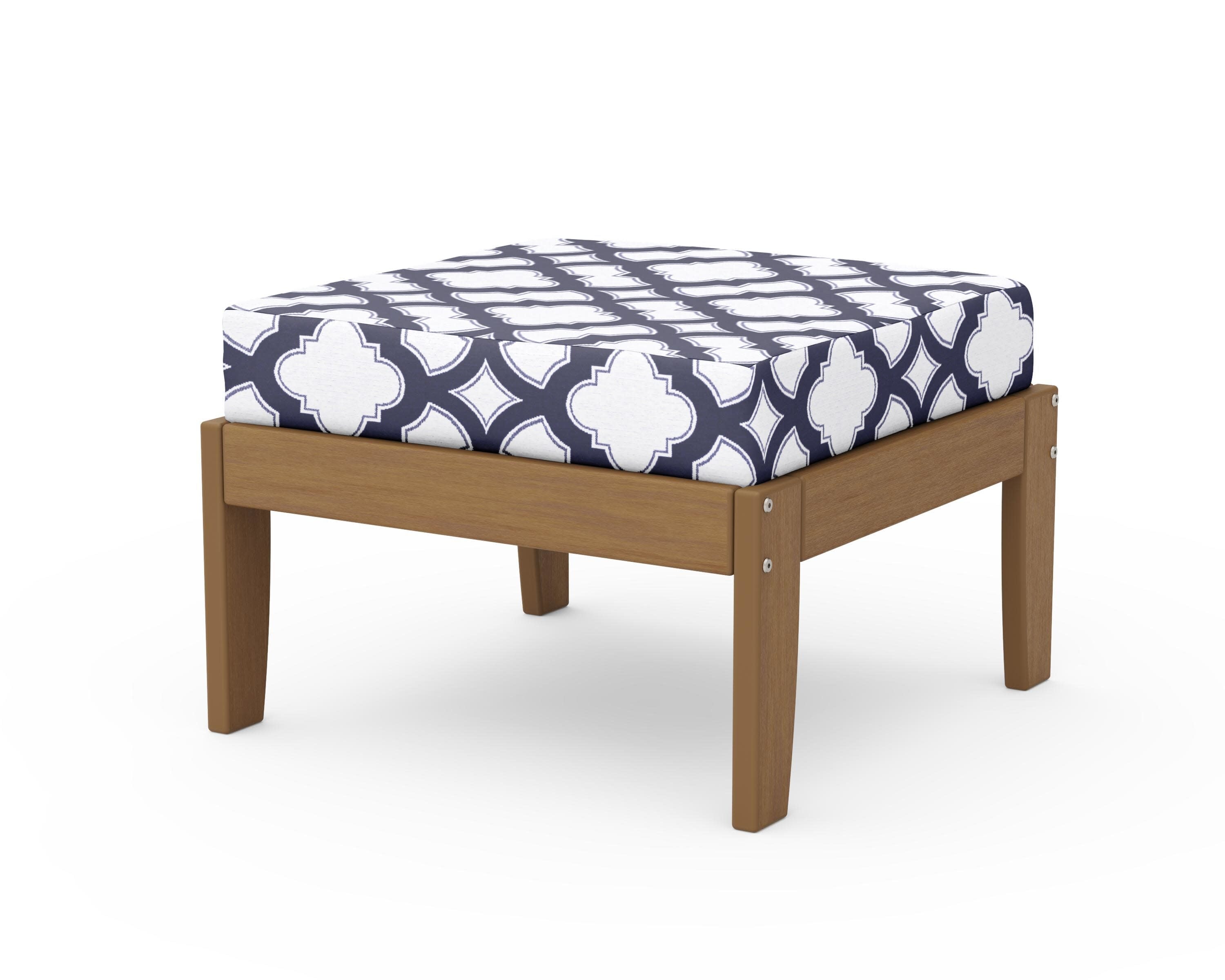 Modular Ottoman - Classic in Natural / Trellis Navy
