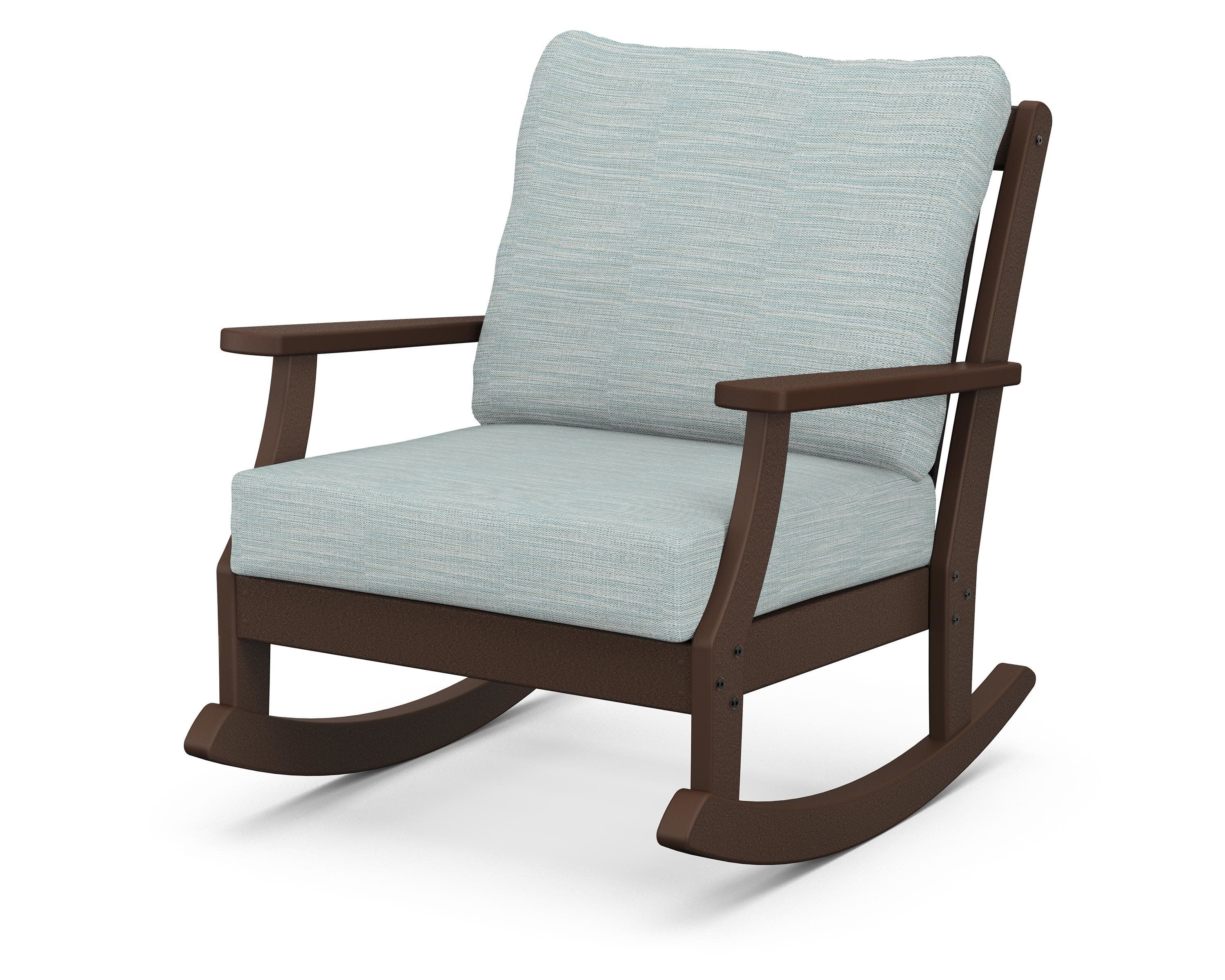 Braxton Deep Seating Rocking Chair in Mahogany / Soothe Mist