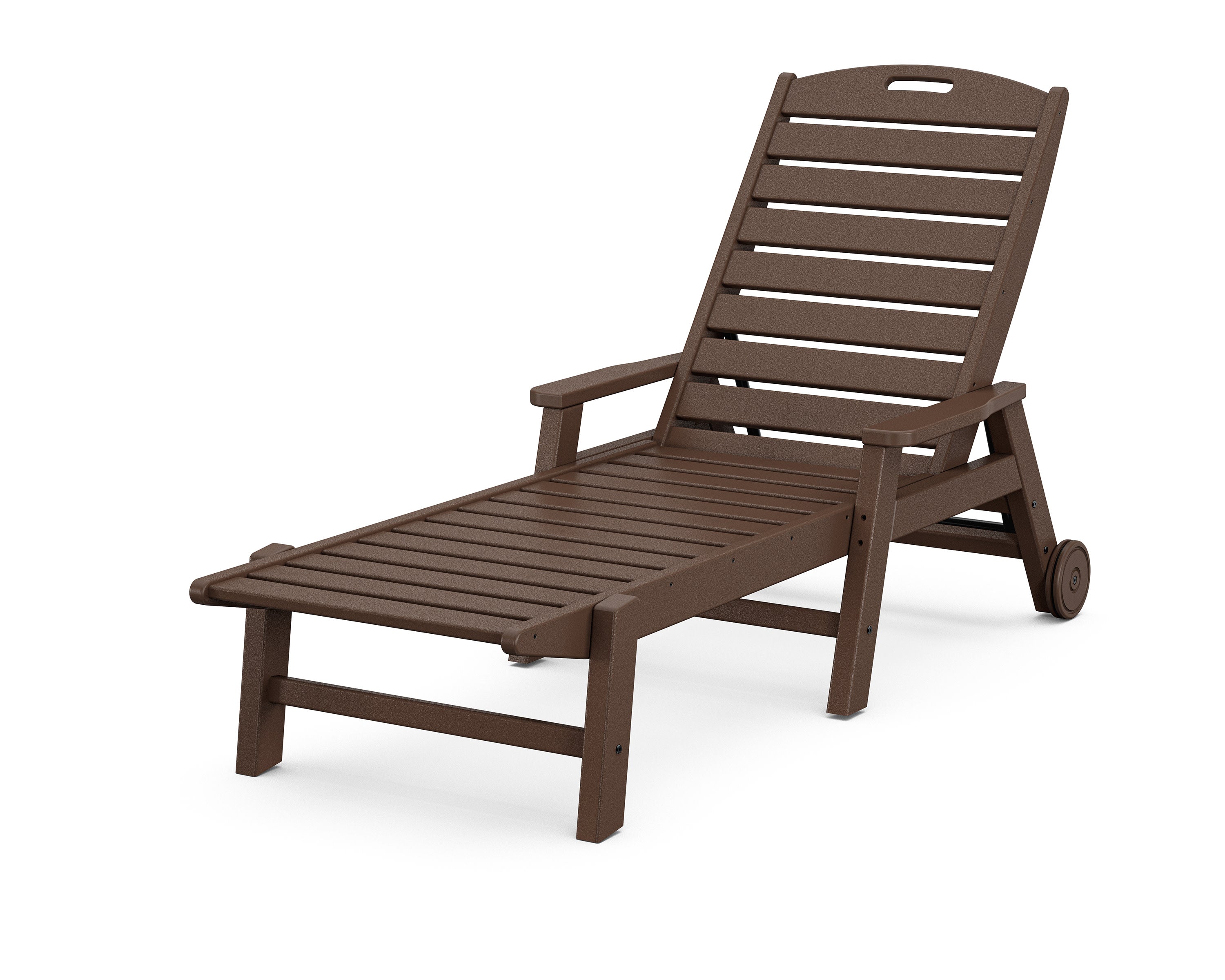 Nautical Chaise with Arms & Wheels in Mahogany