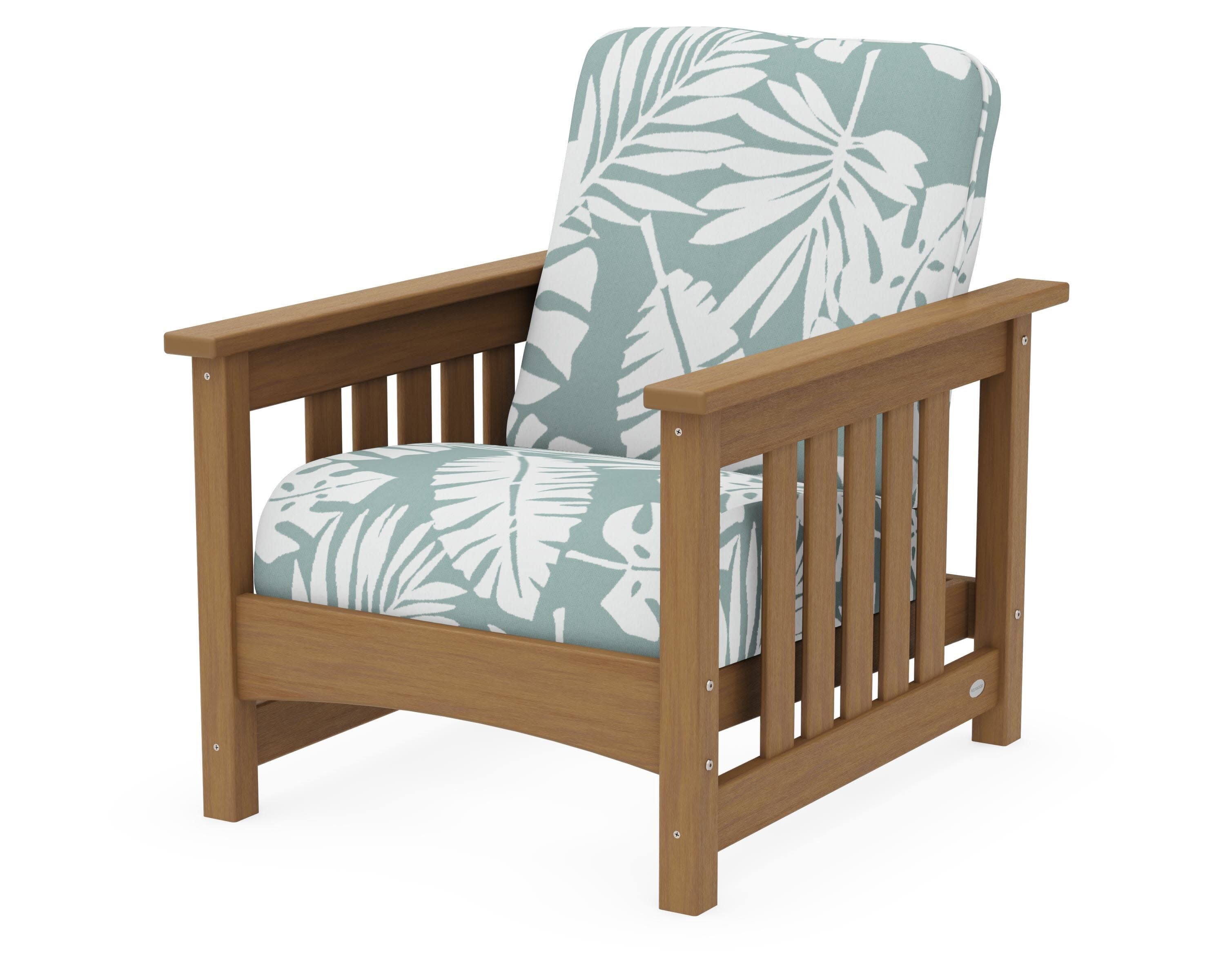 Club Mission Chair in Natural / Leaf Glacier Spa