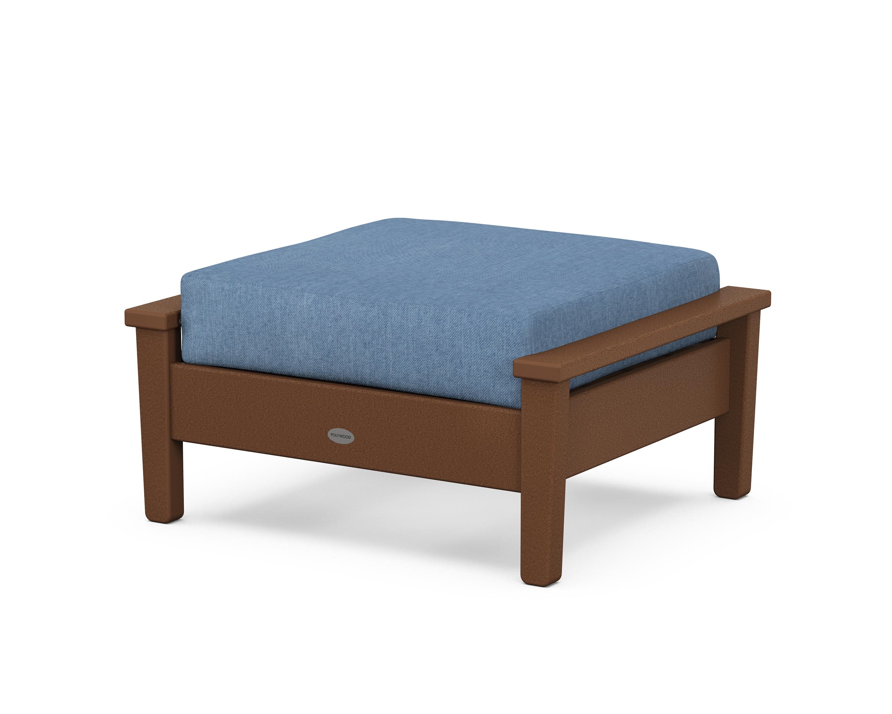 Prescott Deep Seating Ottoman in Teak / Sky Blue