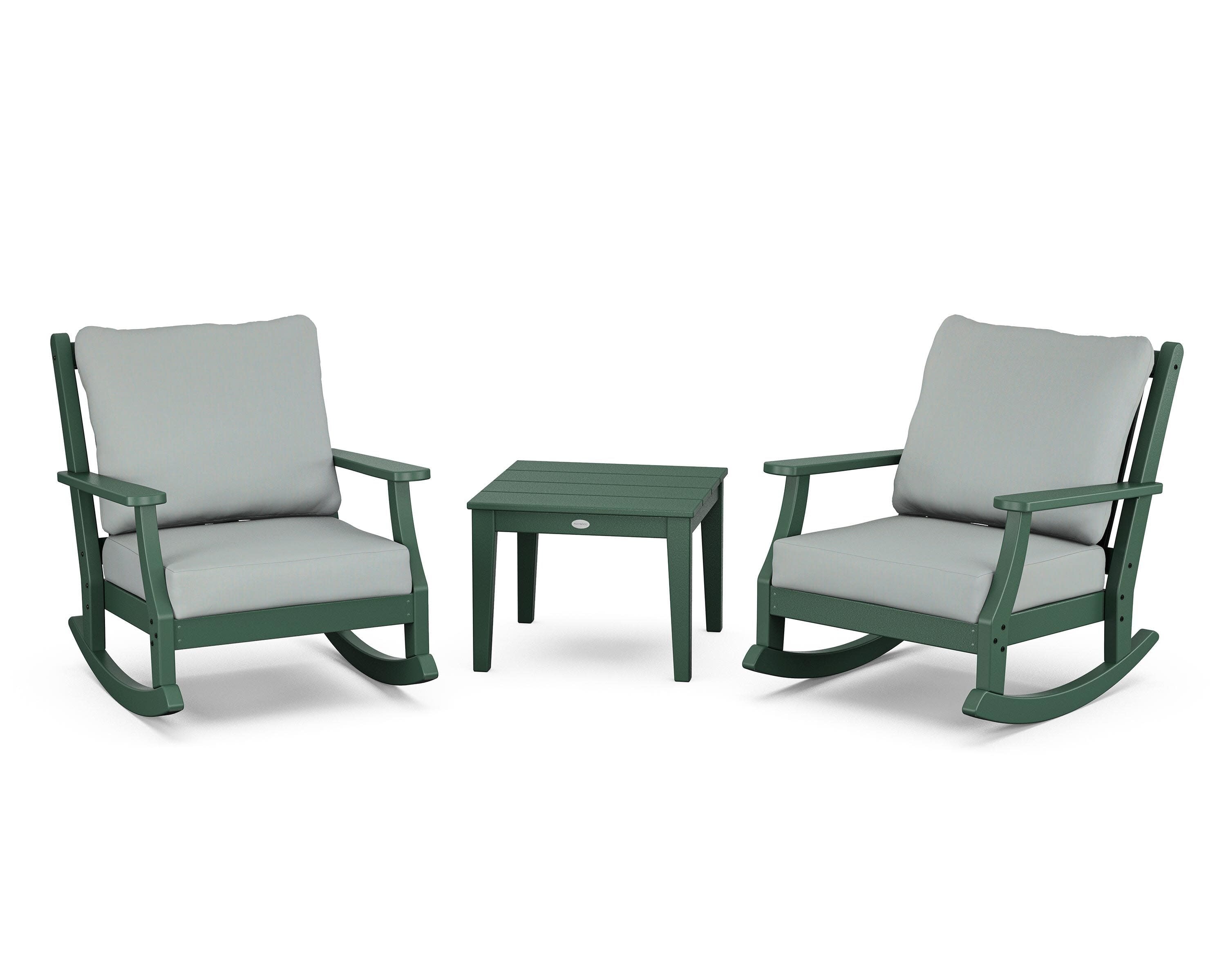 Wovendale 3-Piece Deep Seating Rocker Set in Green / Spa