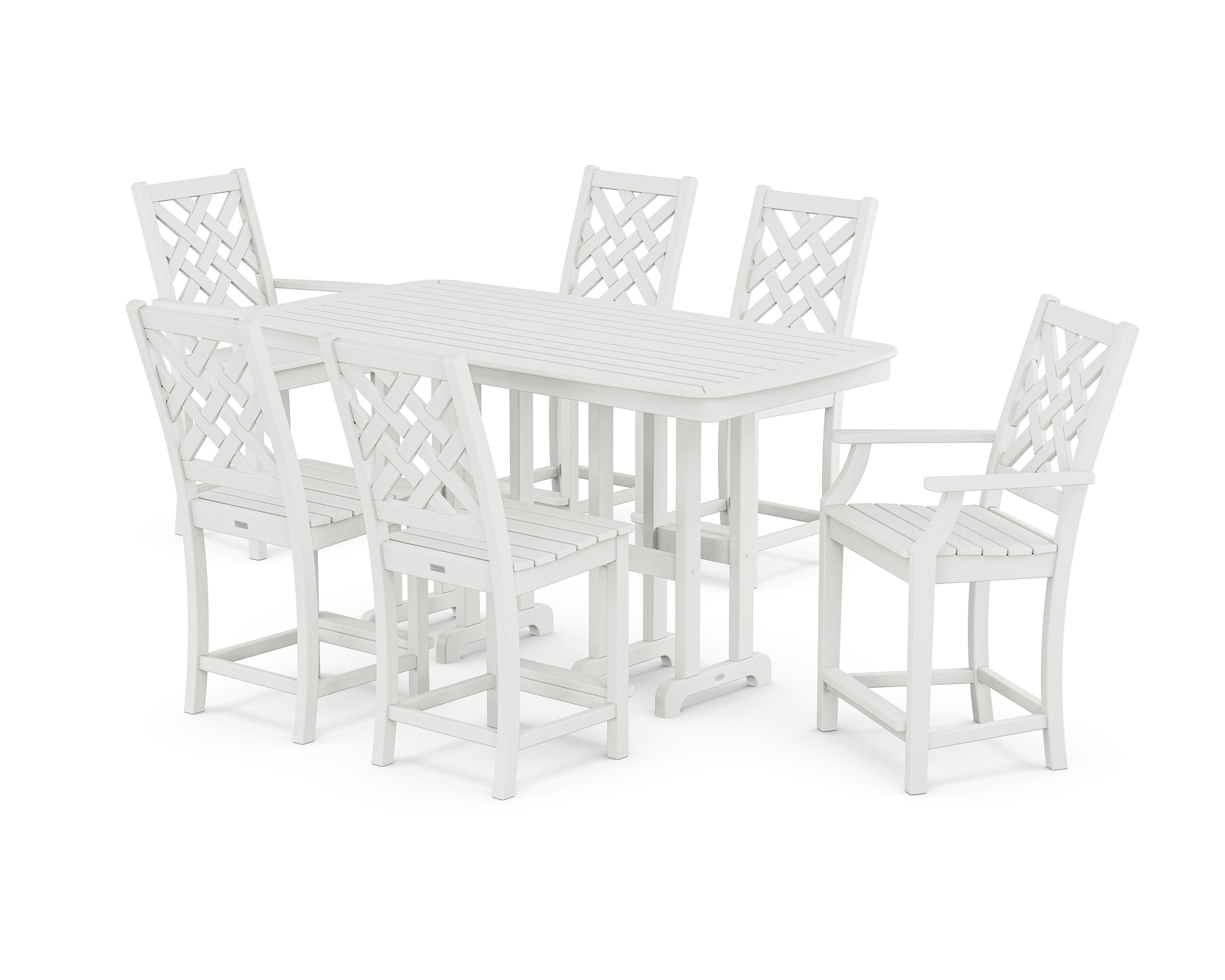 Wovendale 7-Piece Counter Set in White