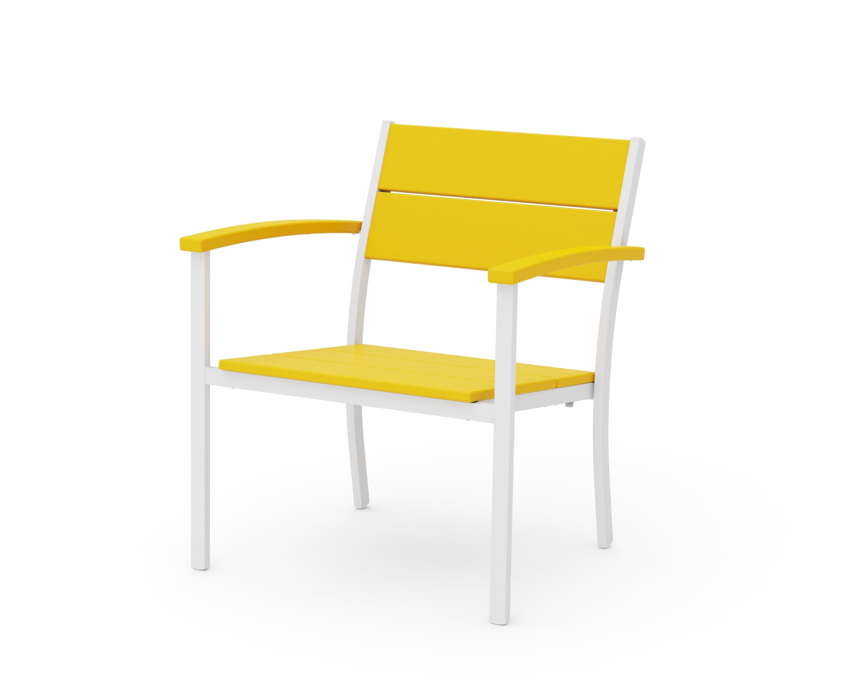 Main Street Stacking Lounge Arm Chair in White / Lemon