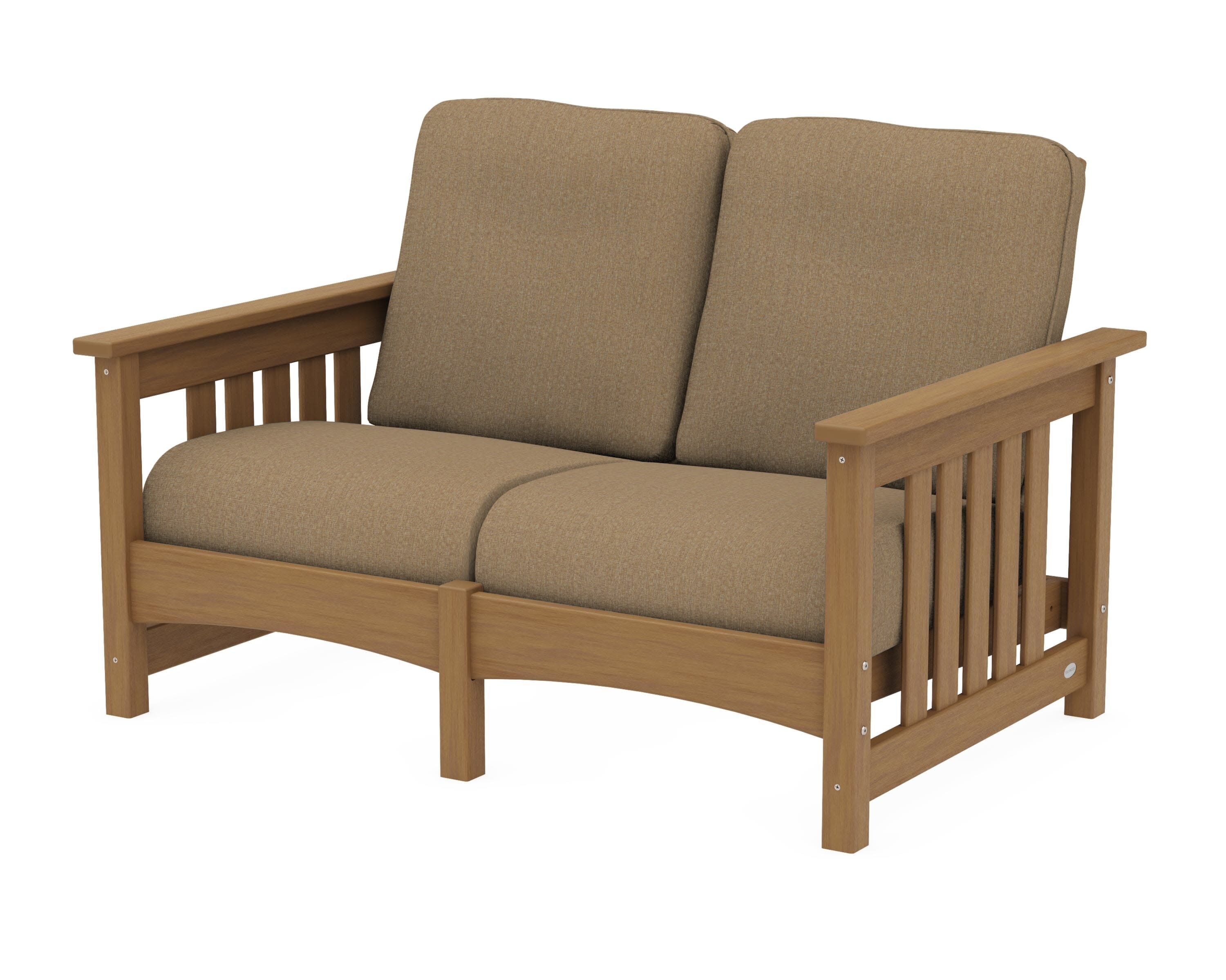 Club Mission Loveseat in Natural / Sesame