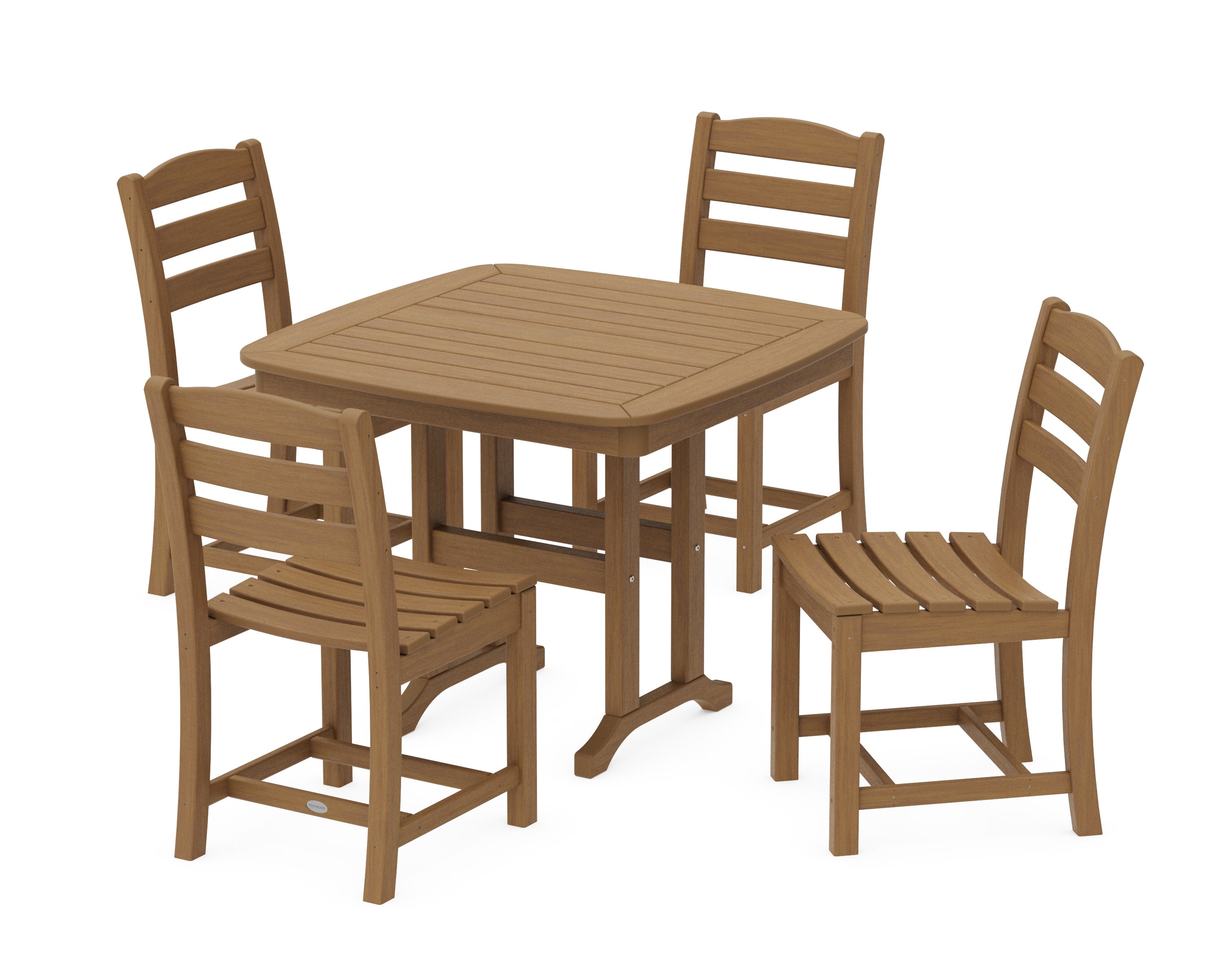 La Casa Caf 5-Piece Side Chair Dining Set in Natural