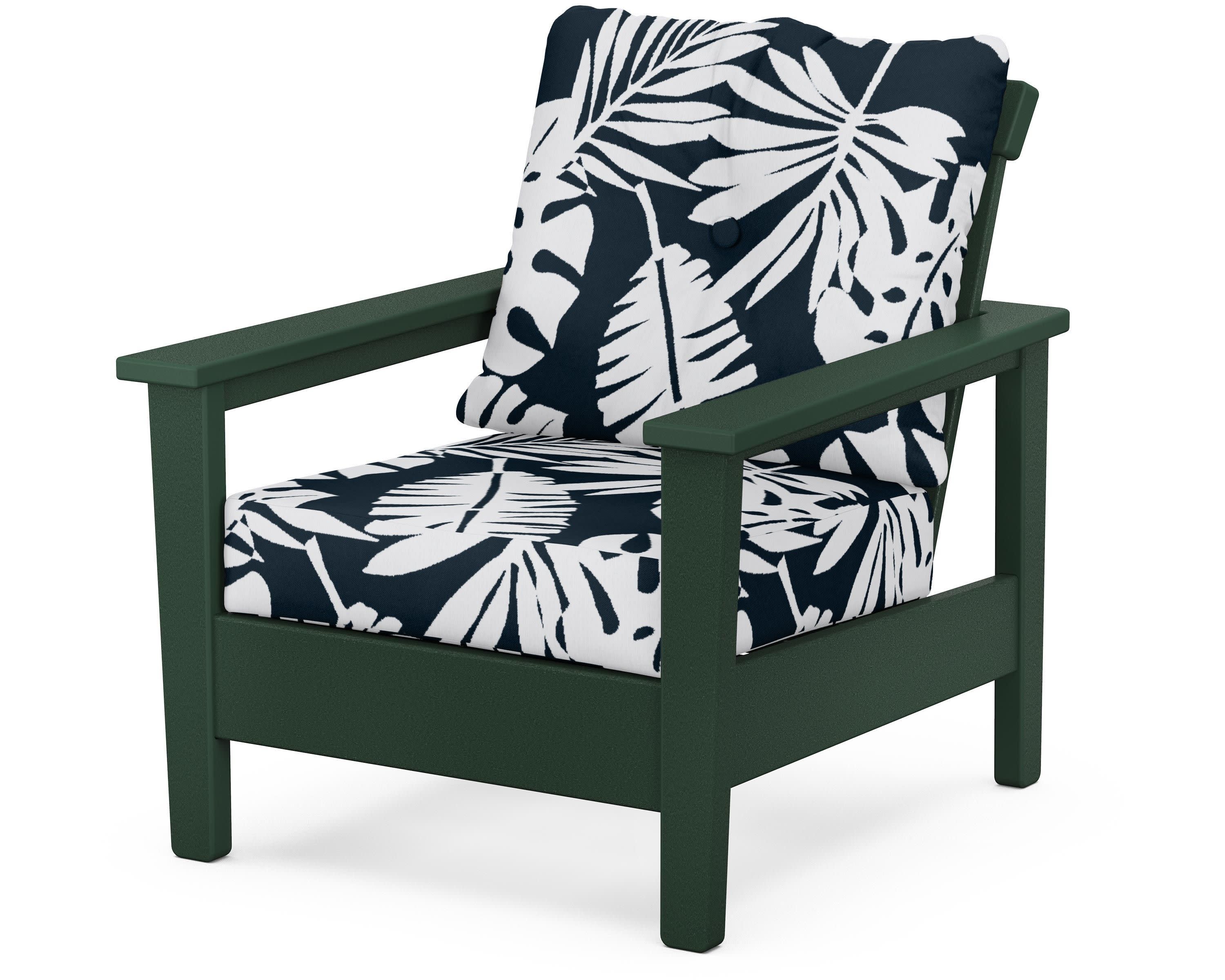 Prescott Deep Seating Chair in Green / Leaf Marine Indigo