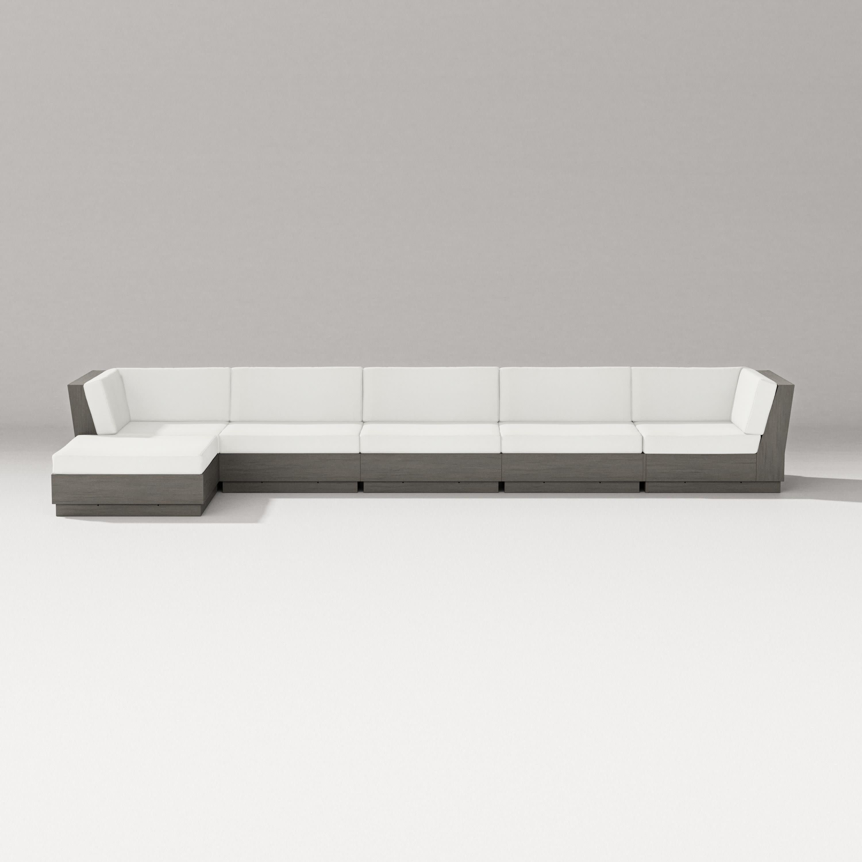 Elevate 6-Piece Chaise Sectional in Driftwood / Natural Linen