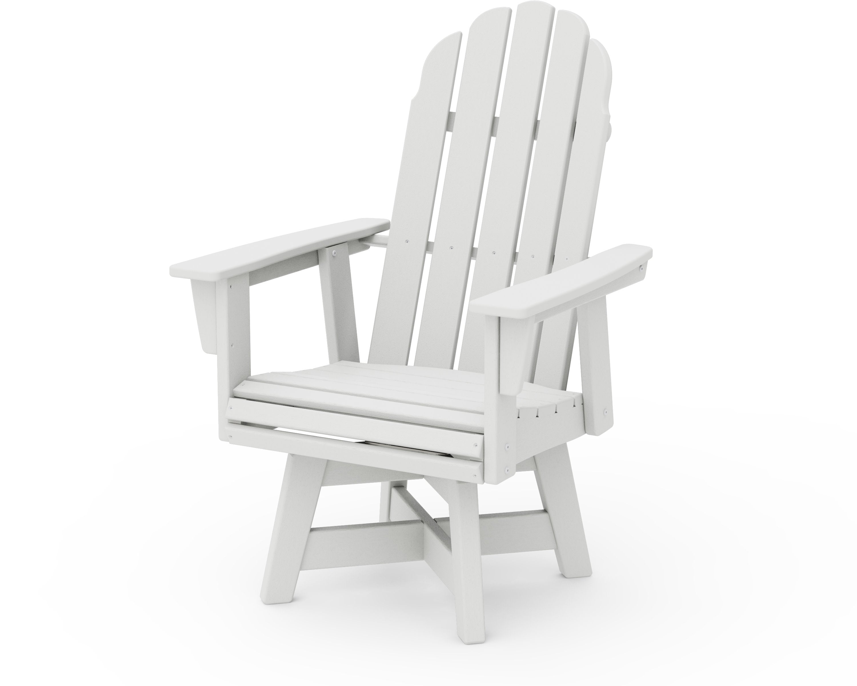 Vineyard Curveback Adirondack Swivel Dining Chair in Vintage White