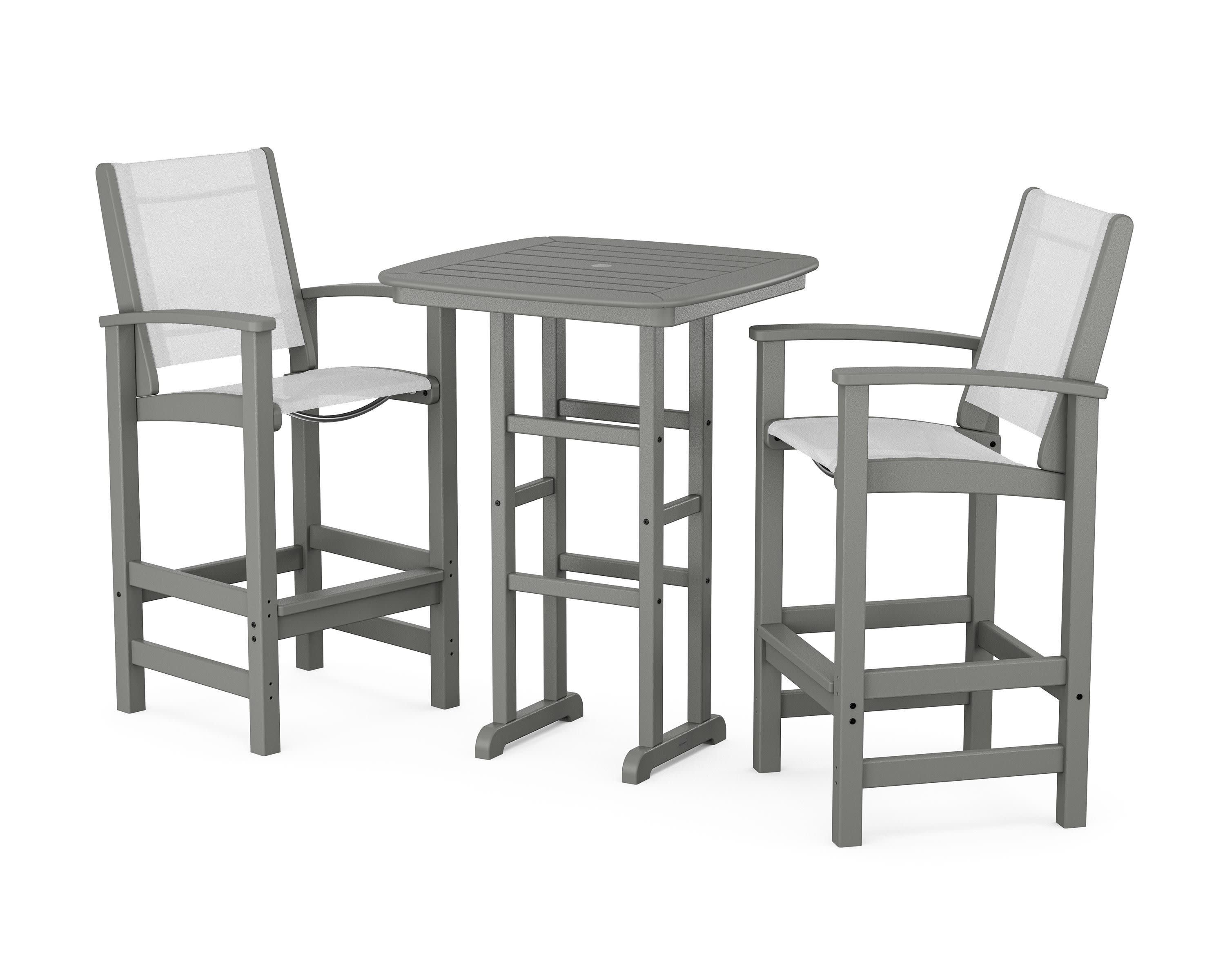 Coastal 3-Piece Bar Set in Slate Grey / White Sling