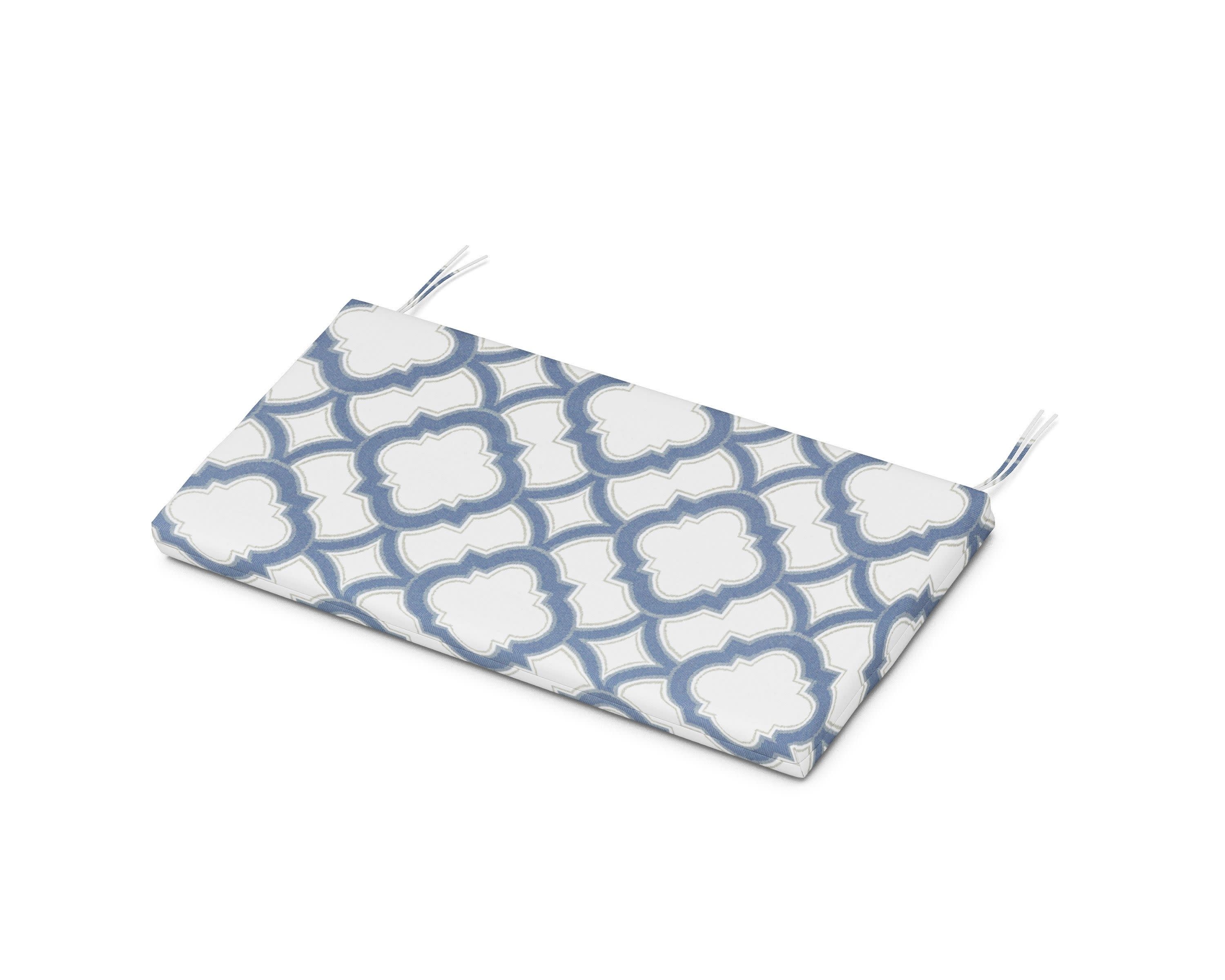Kids Bench Seat Pad in Trellis Sky Blue