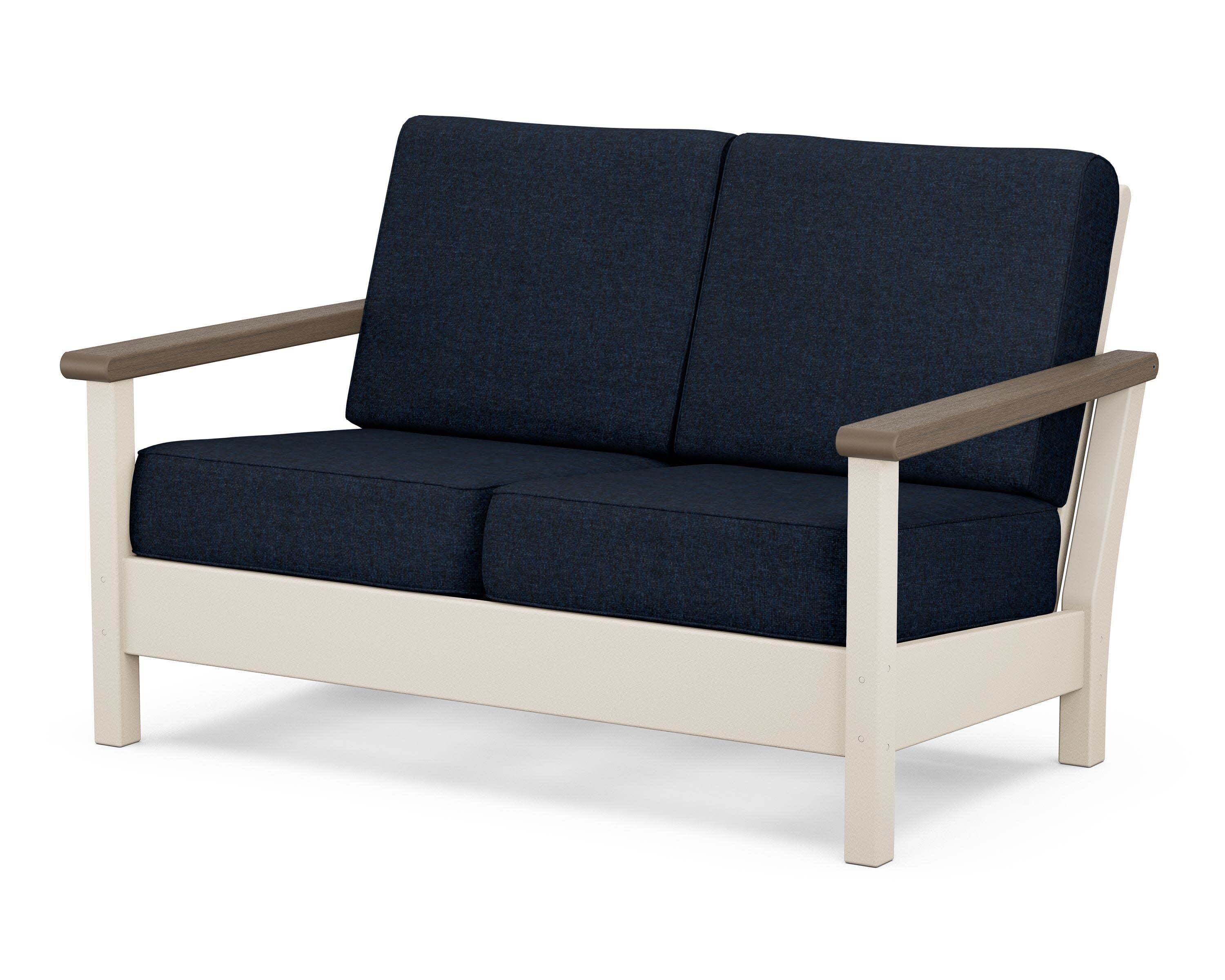 Harbour Deep Seating Loveseat in Sand / Kona / Marine Indigo