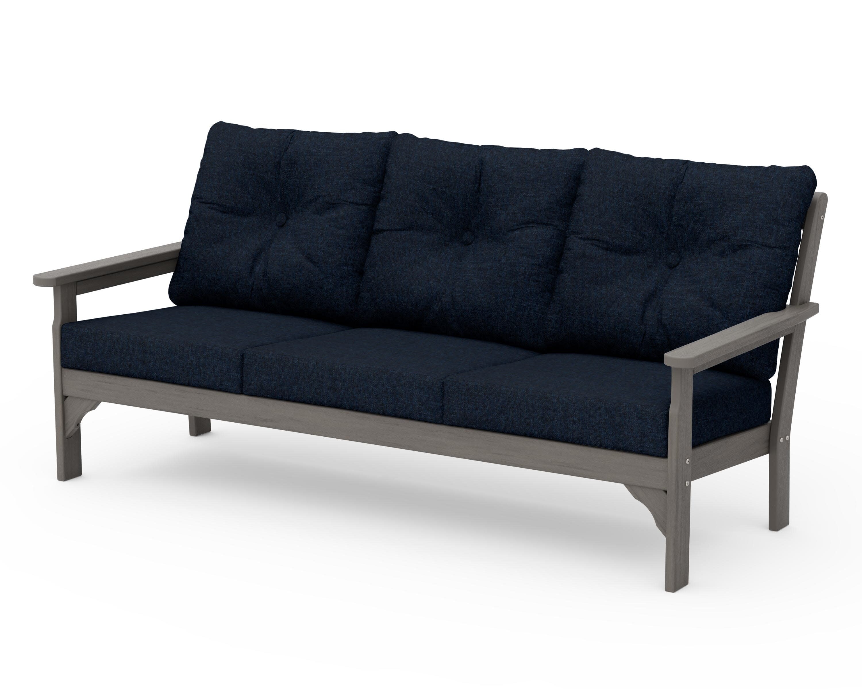 Vineyard Deep Seating Sofa in Driftwood / Marine Indigo