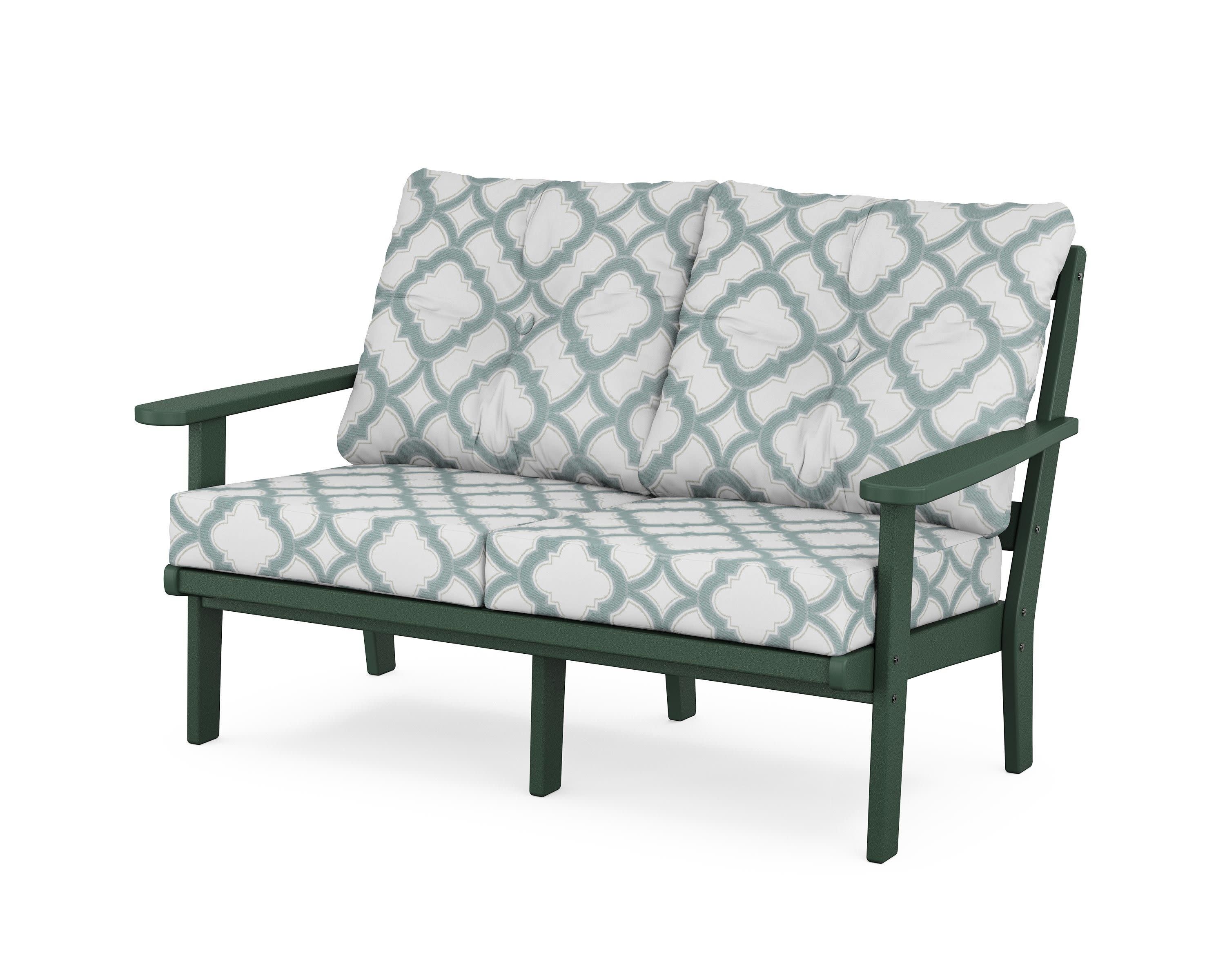 Mission Deep SeatingLoveseat in Green / Trellis Glacier Spa