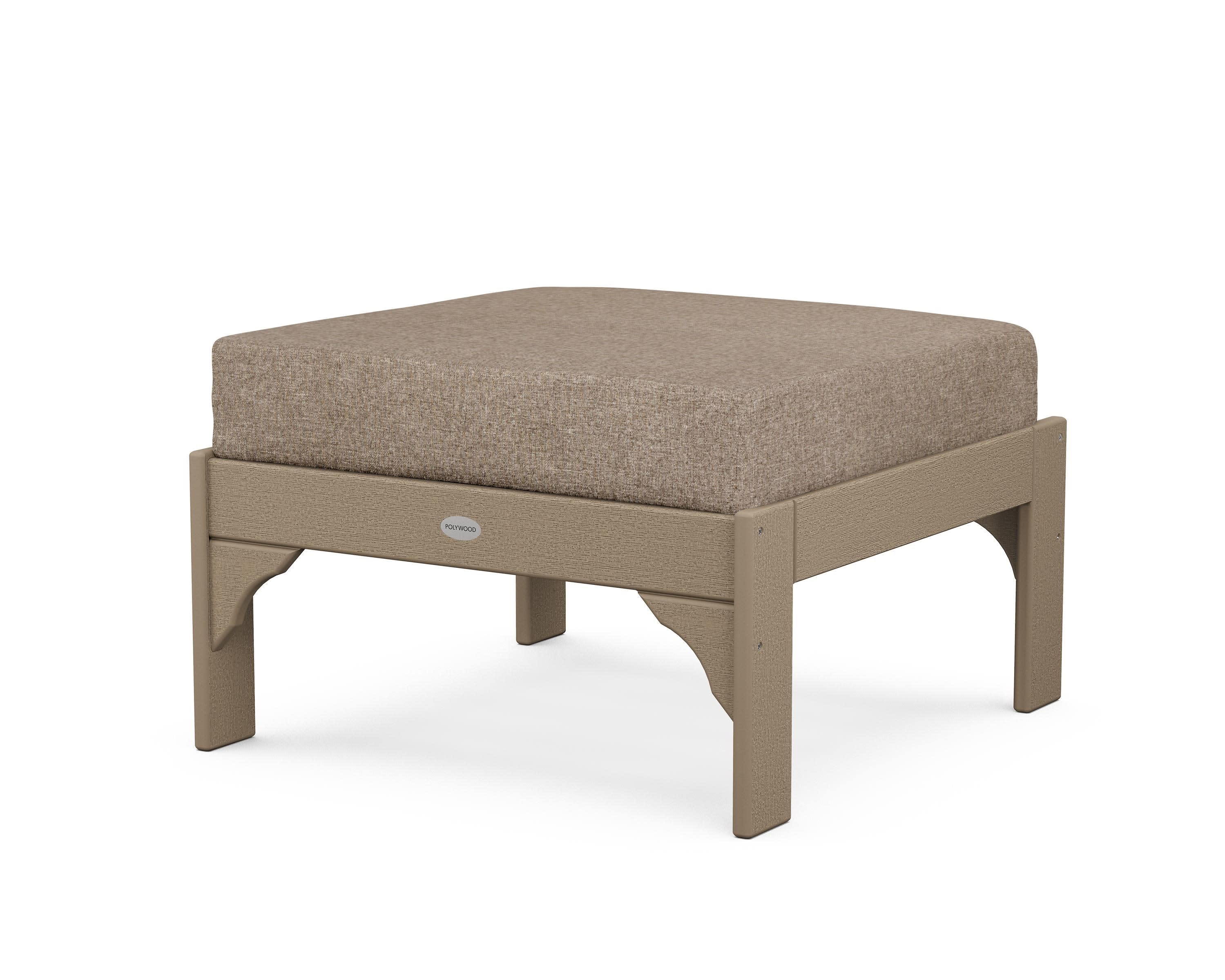 Vineyard Deep Seating Ottoman in Vintage Sahara / Spiced Burlap