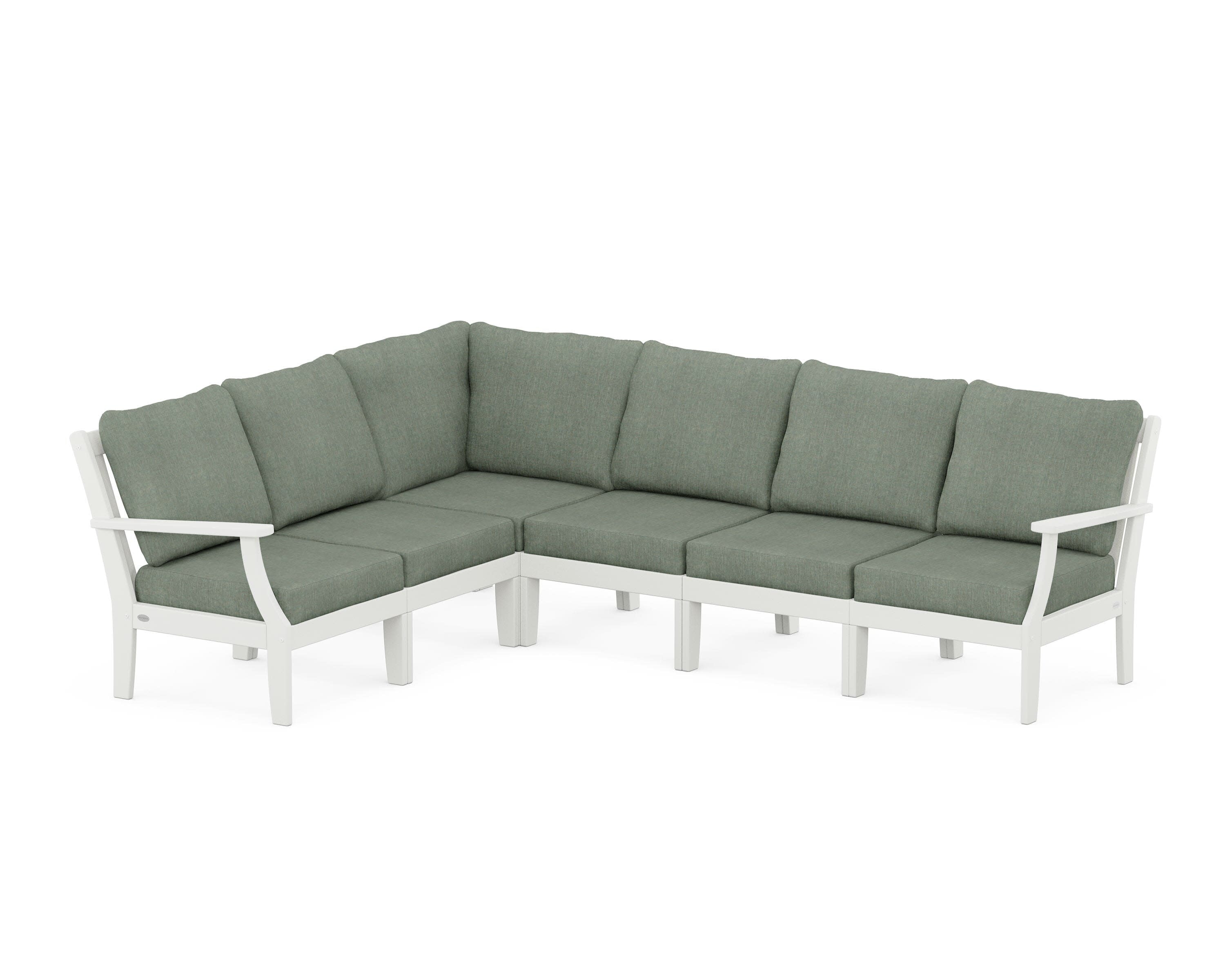 Braxton Modular 6-Piece Deep Seating Set in Vintage White / Cast Sage