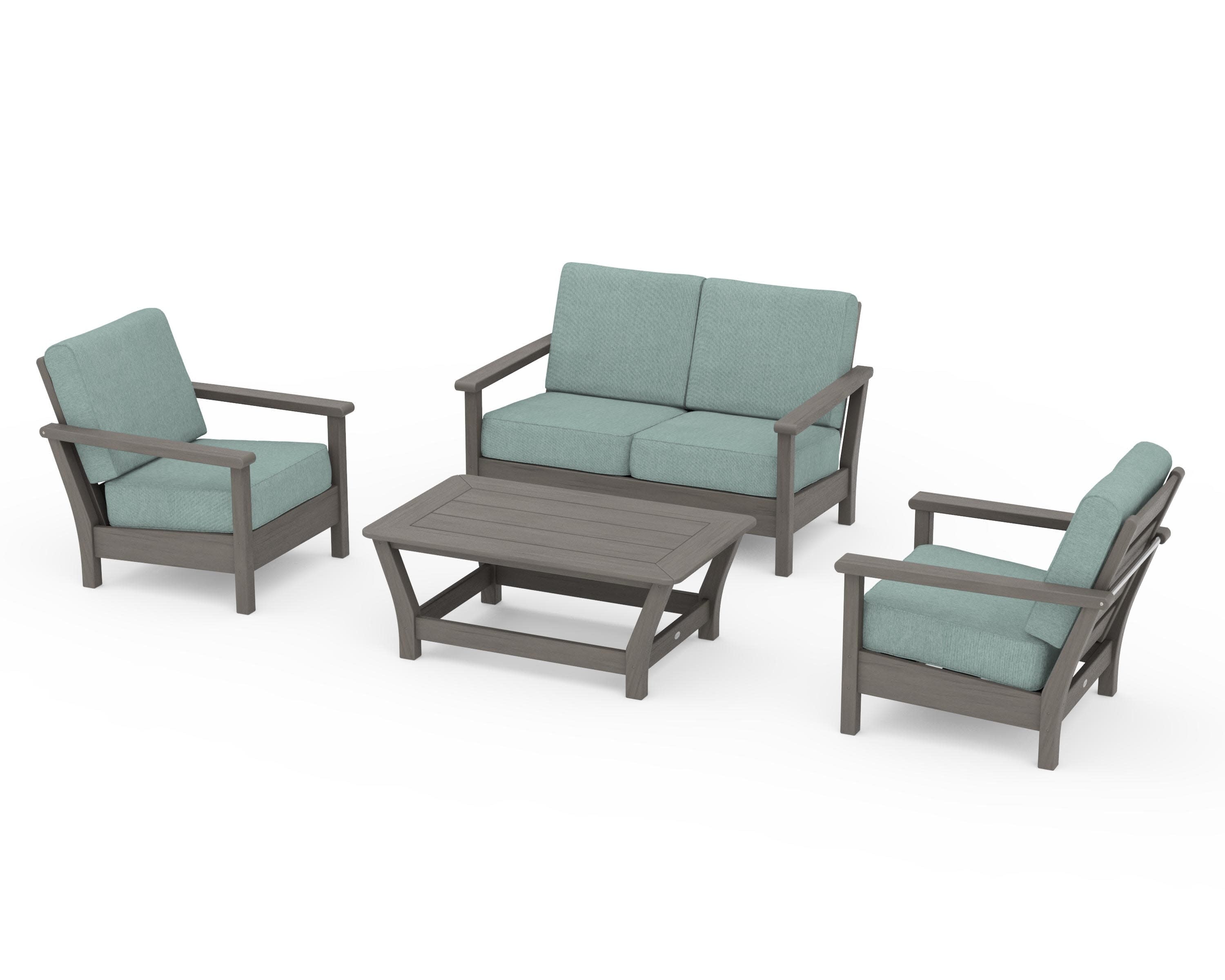 Harbour 4-Piece Deep Seating Set in Driftwood / Glacier Spa