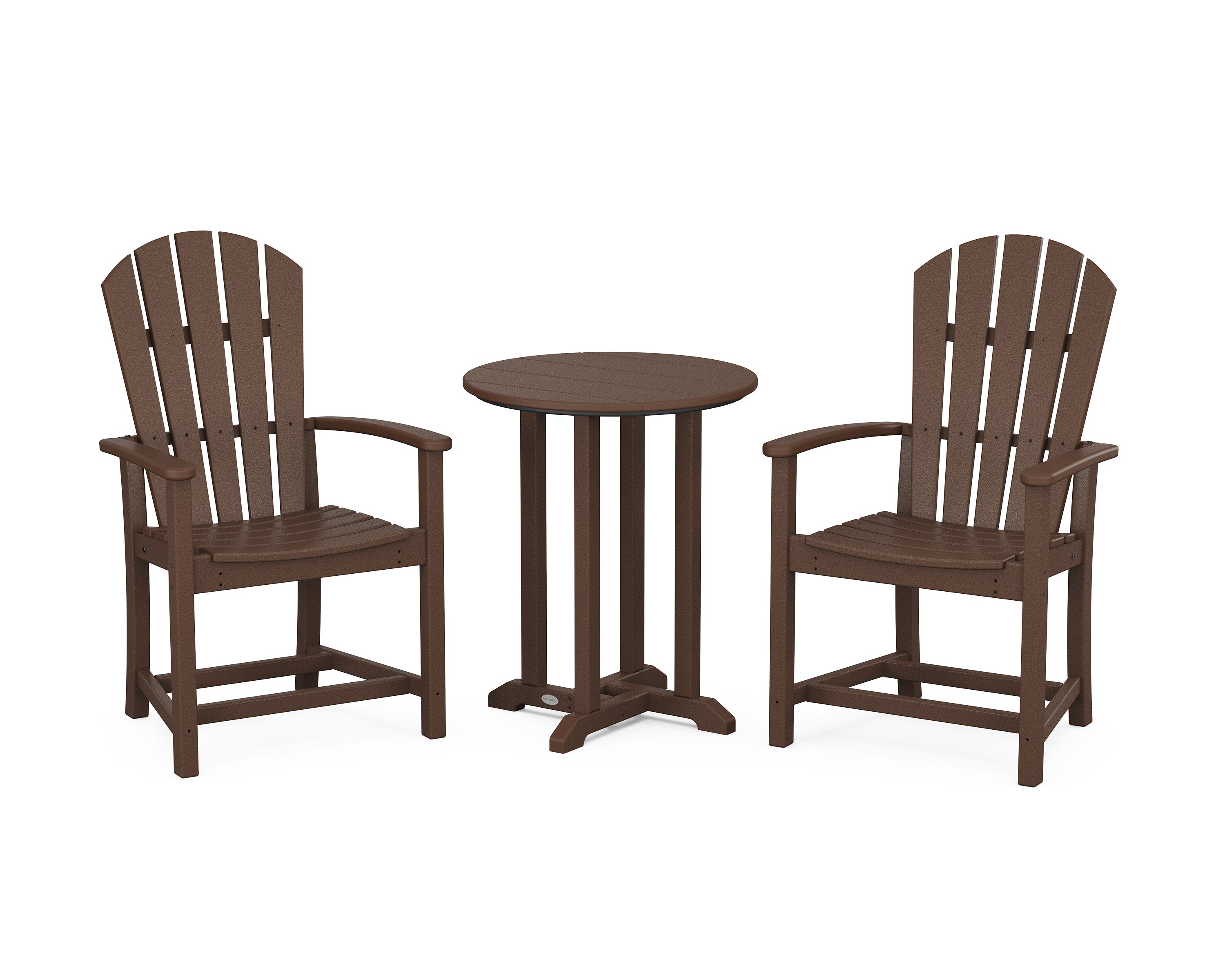 Palm Coast 3-Piece Round Farmhouse Bistro Dining Set in Mahogany