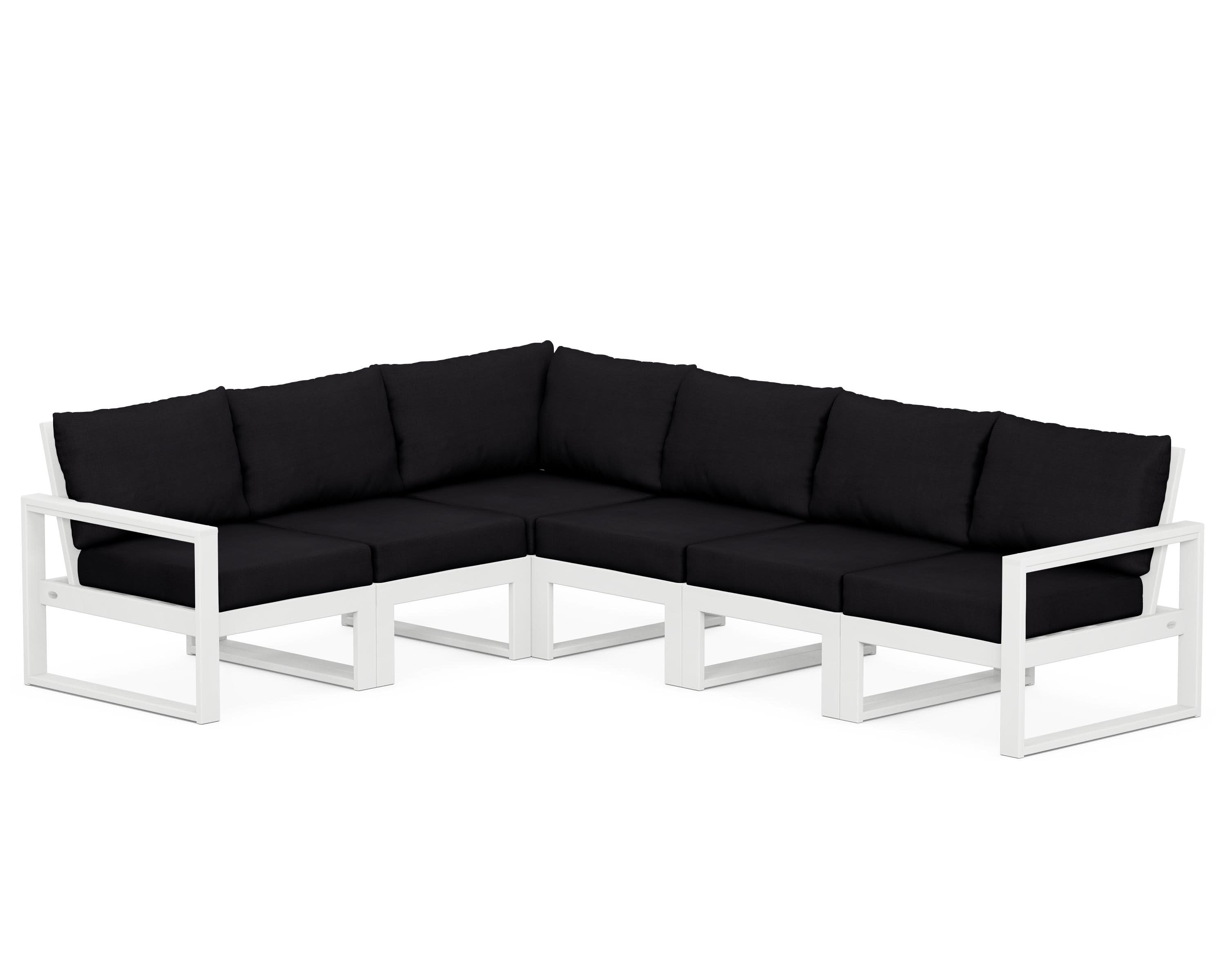 EDGE 6-Piece Modular Deep Seating Set in White / Midnight Linen