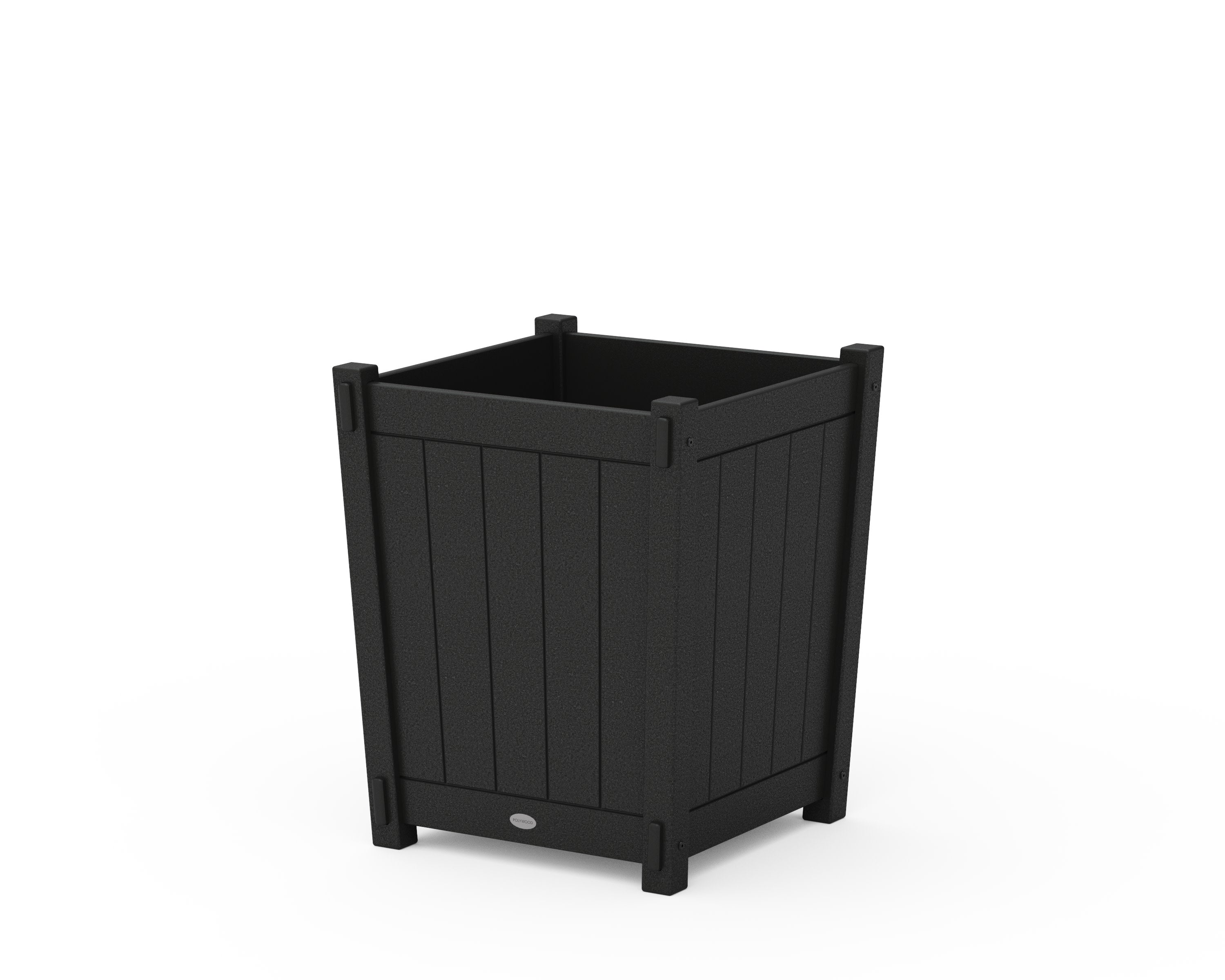 Vineyard Large Tapered Square Short Planter Box in Black