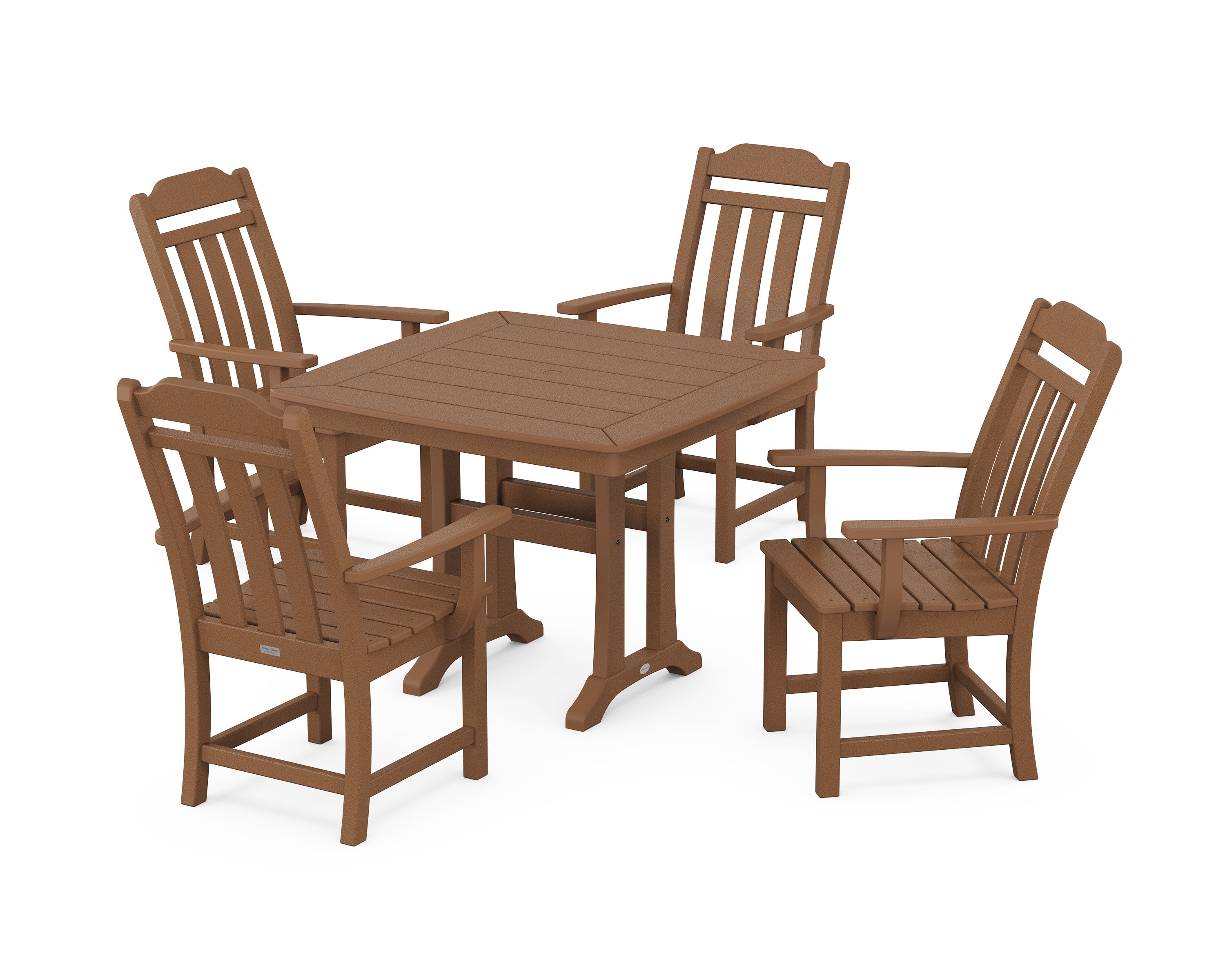 Cottage 5-Piece Dining Set with Trestle Legs in Teak