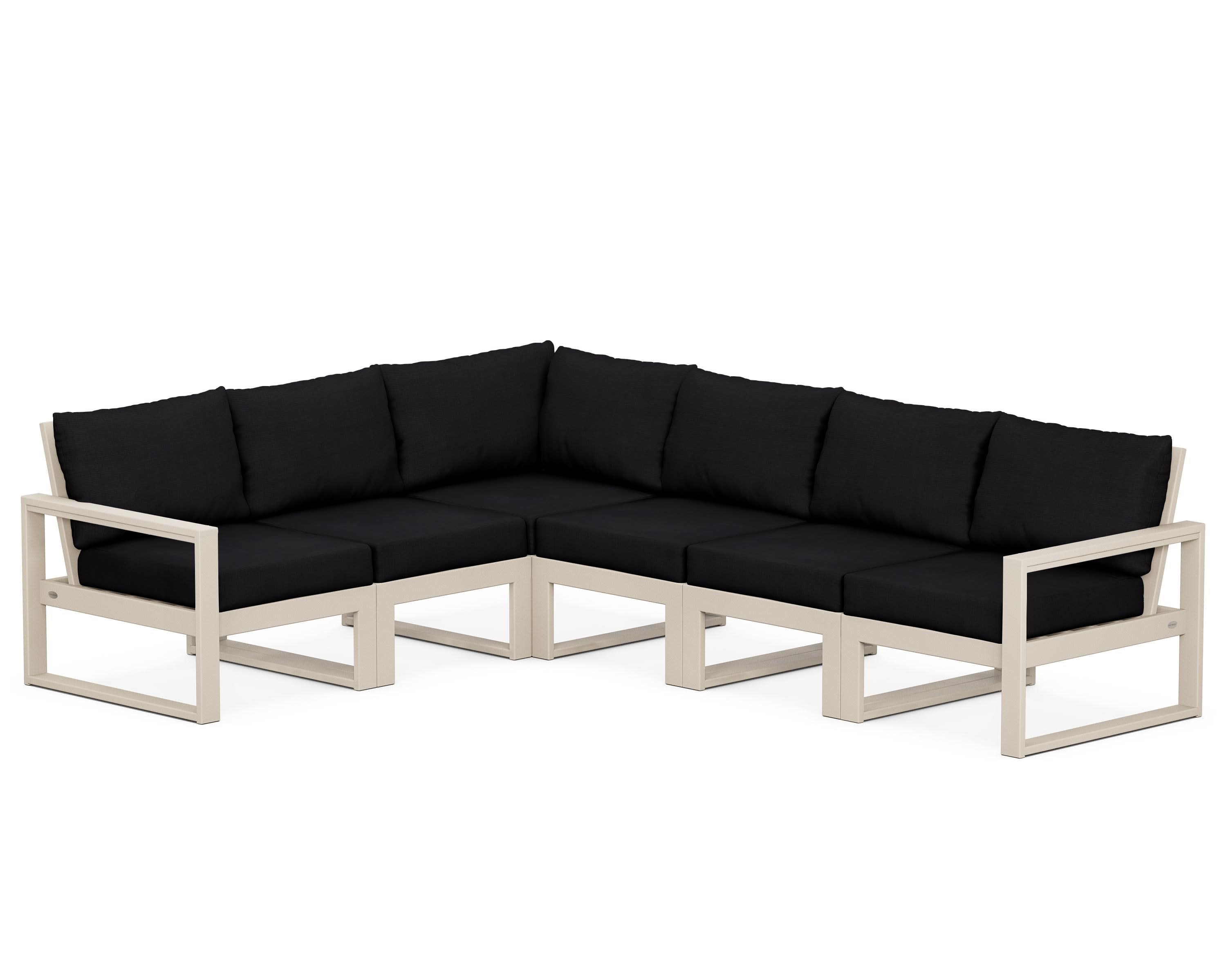 EDGE 6-Piece Modular Deep Seating Set in Sand / Midnight Linen