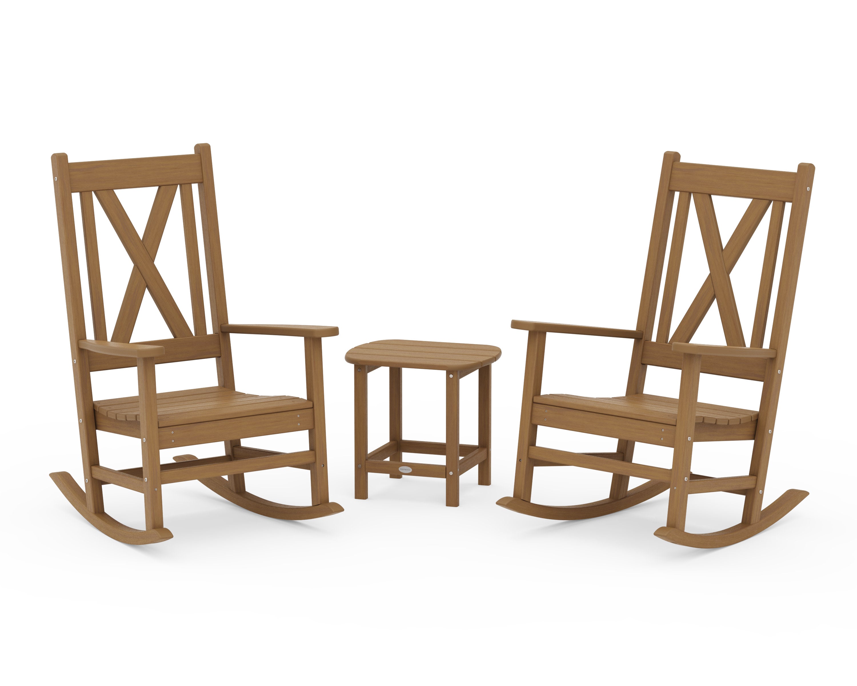 Braxton 3-Piece Porch Rocking Chair Set in Natural
