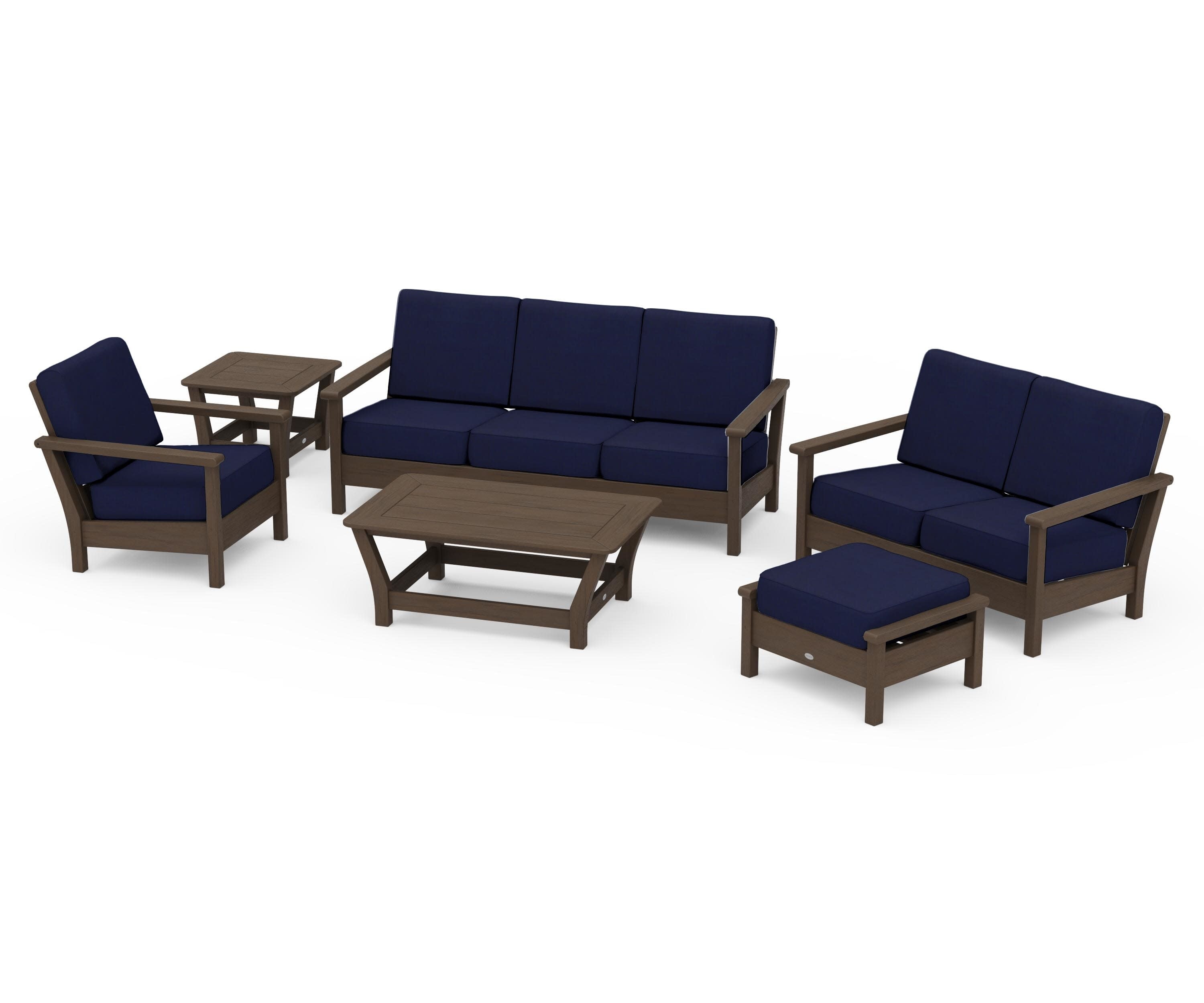 Harbour 6-Piece Outdoor Living Set in Kona / Navy