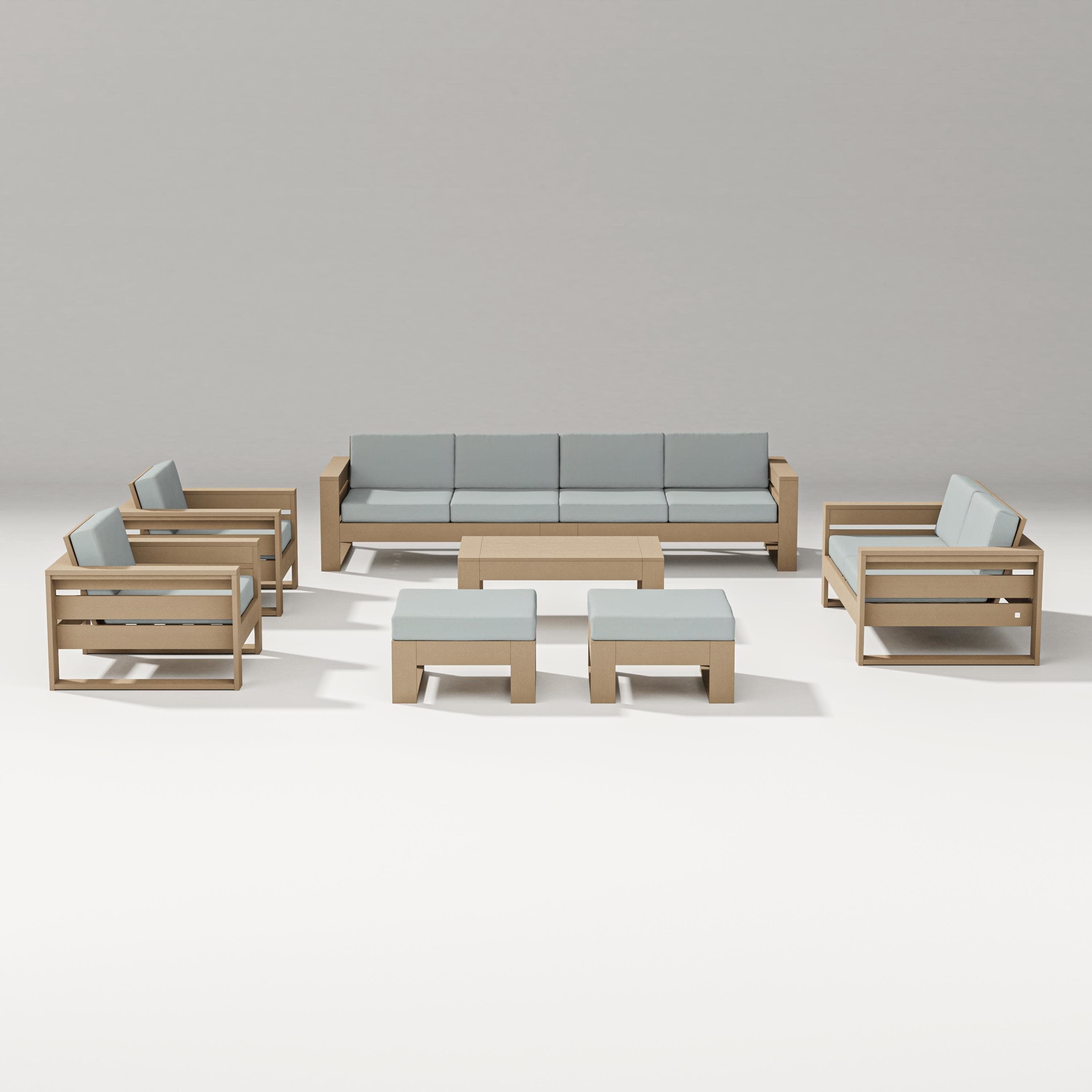 Latitude 8-Piece Lounge Sofa Set in Vintage Sahara / Spa