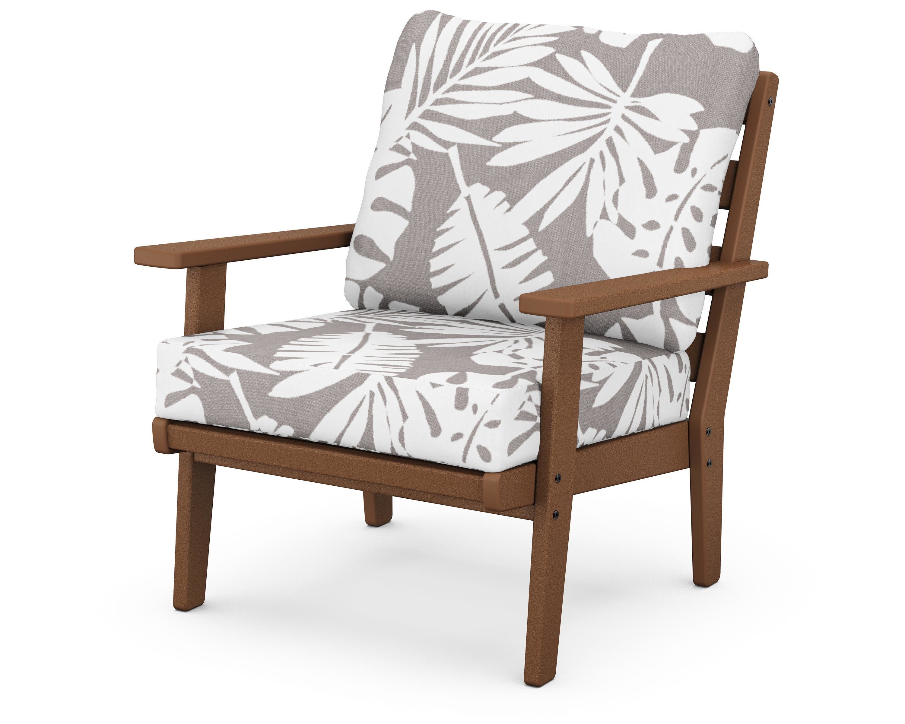 Grant Park Deep Seating Chair in Teak / Leaf Grey Mist