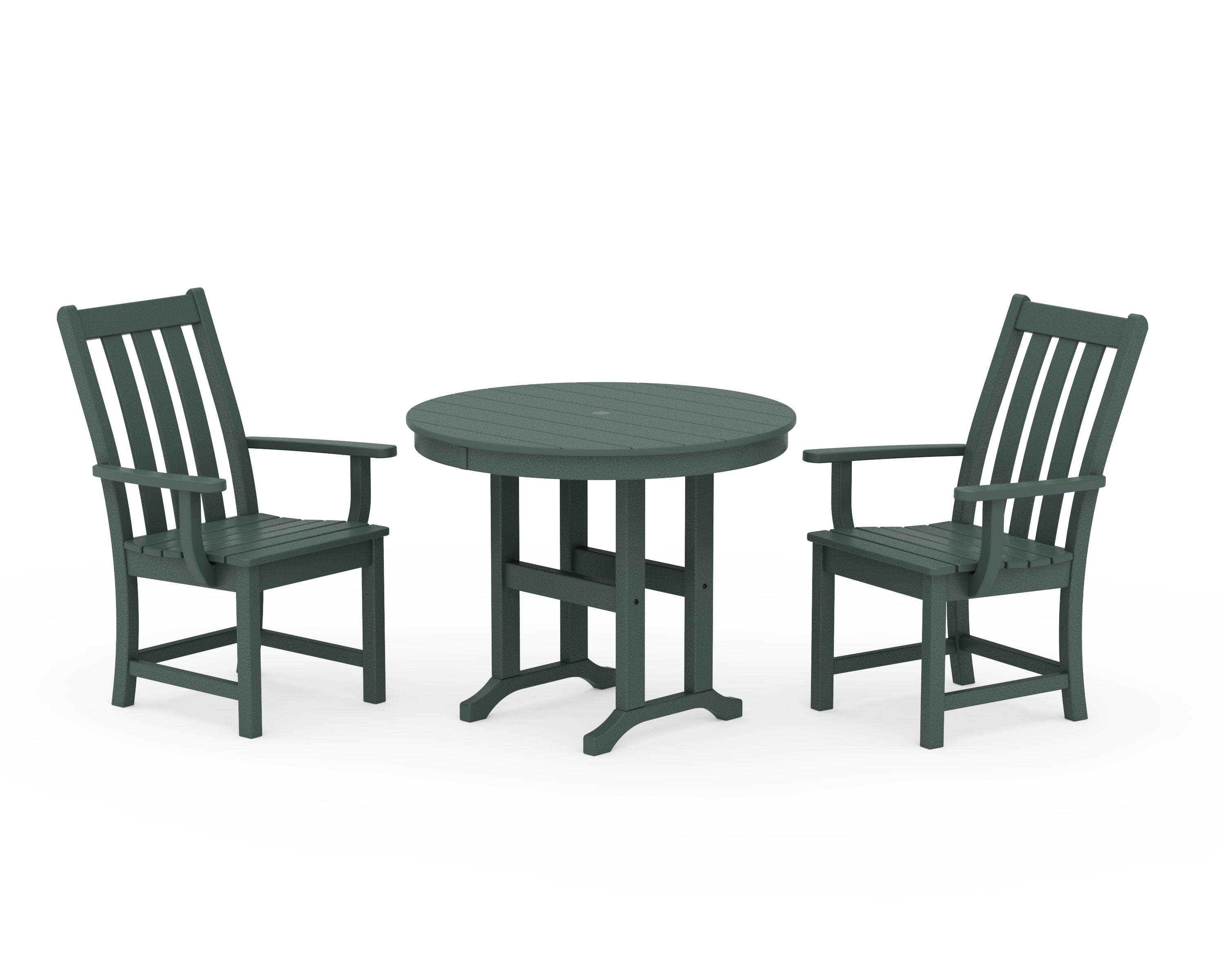 Vineyard 3-Piece Round Dining Set in Green