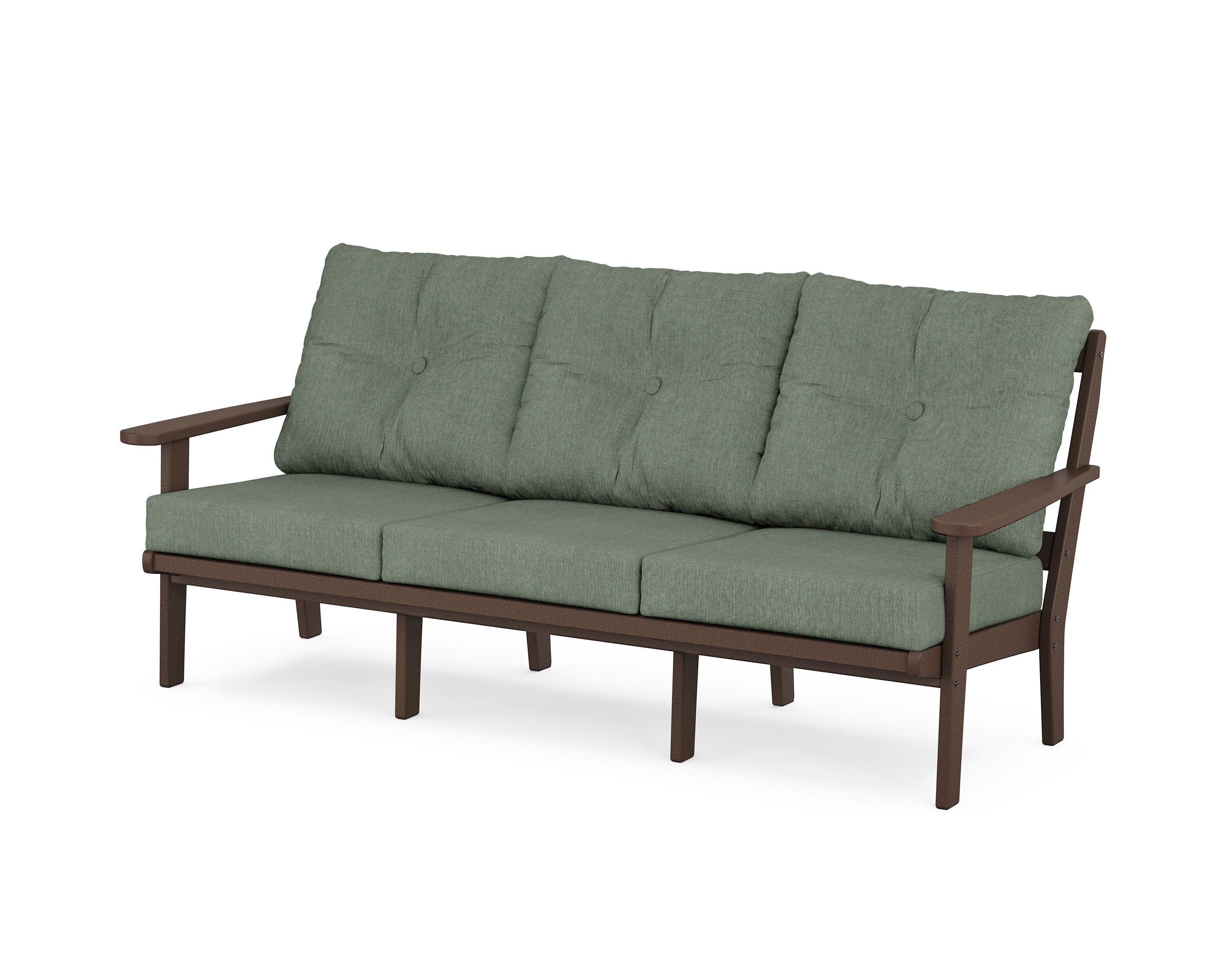 Mission Deep Seating Sofa in Mahogany / Cast Sage