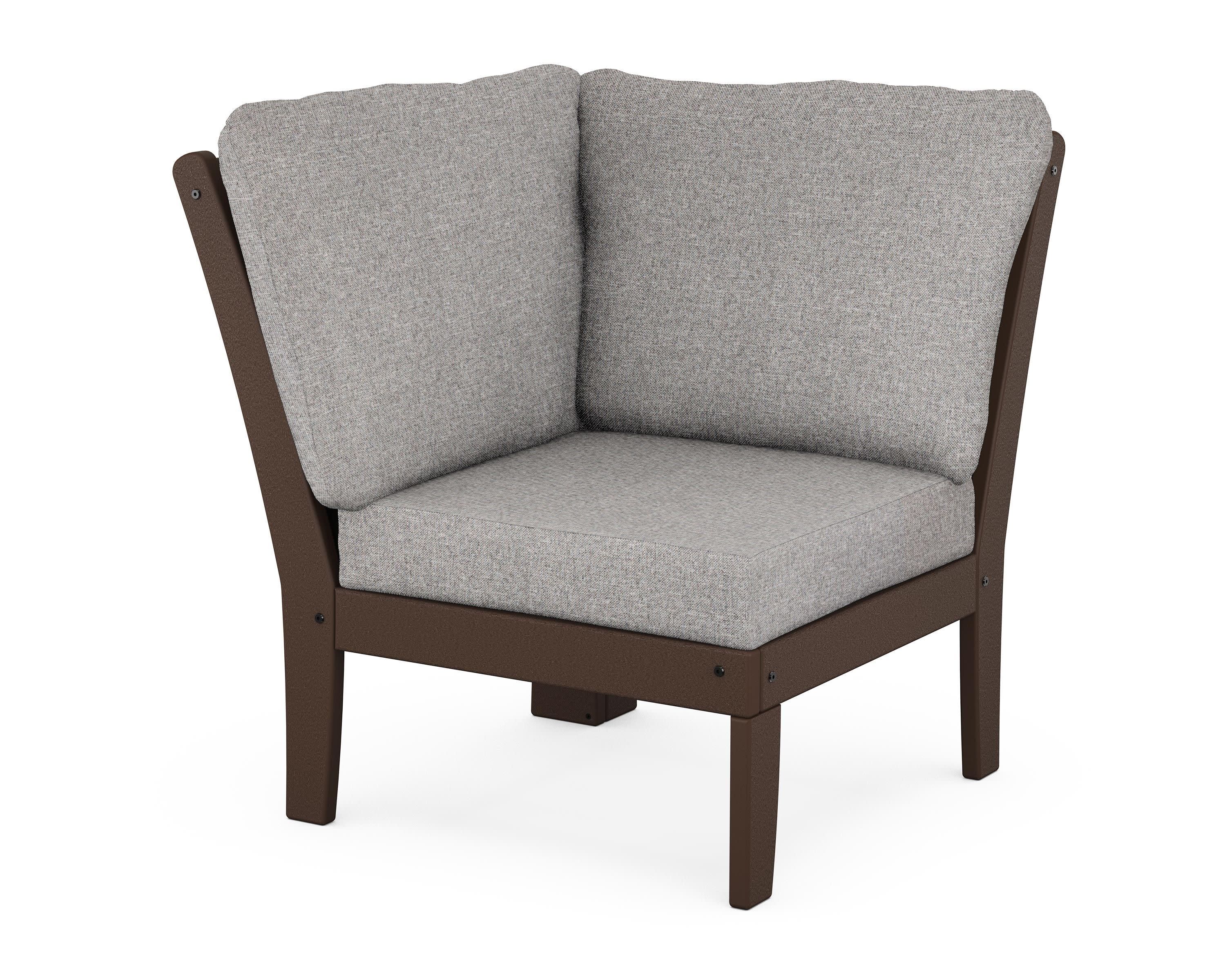 Braxton Modular Corner Chair in Mahogany / Grey Mist