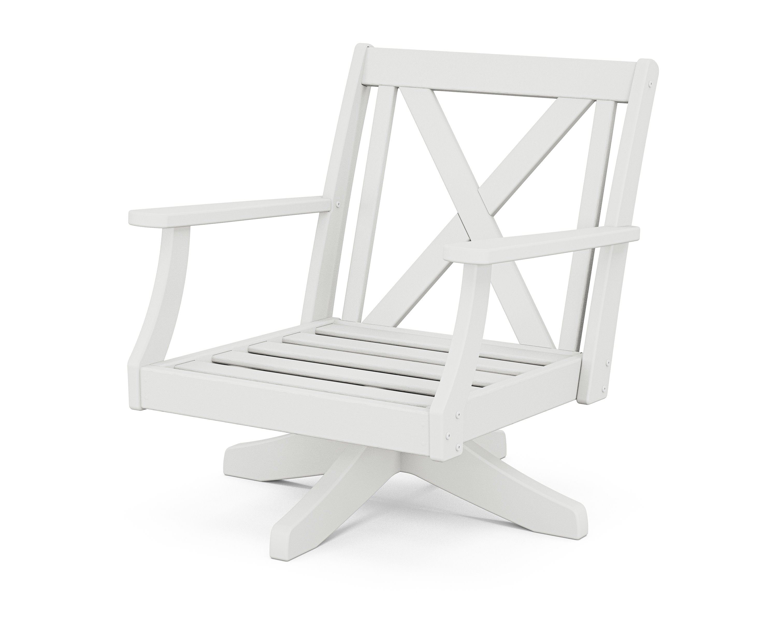 Braxton Deep Seating Swivel Chair Frame in White