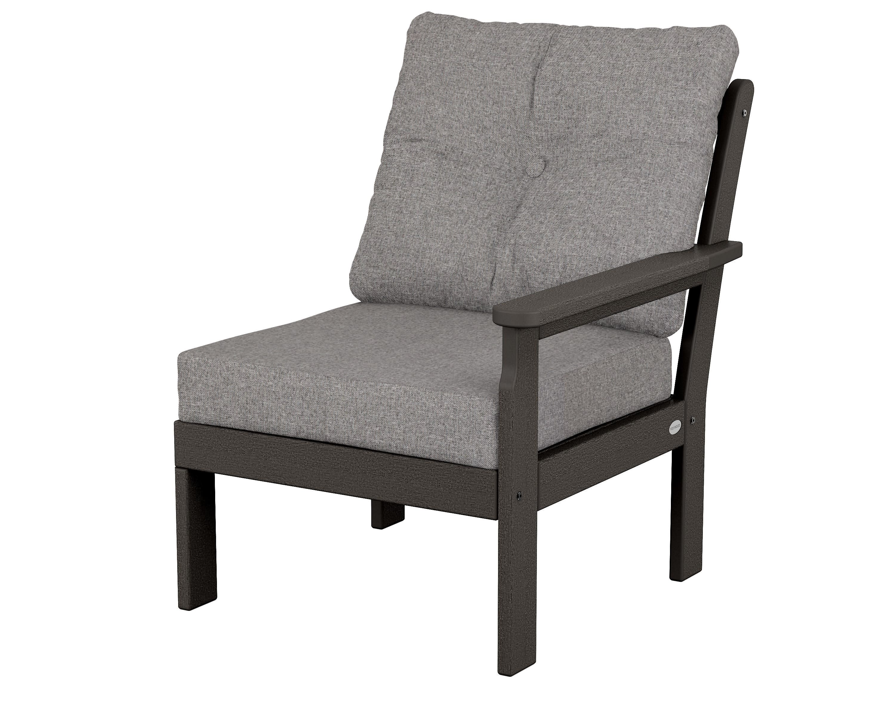 Vineyard Modular Right Arm Chair in Vintage Coffee / Grey Mist