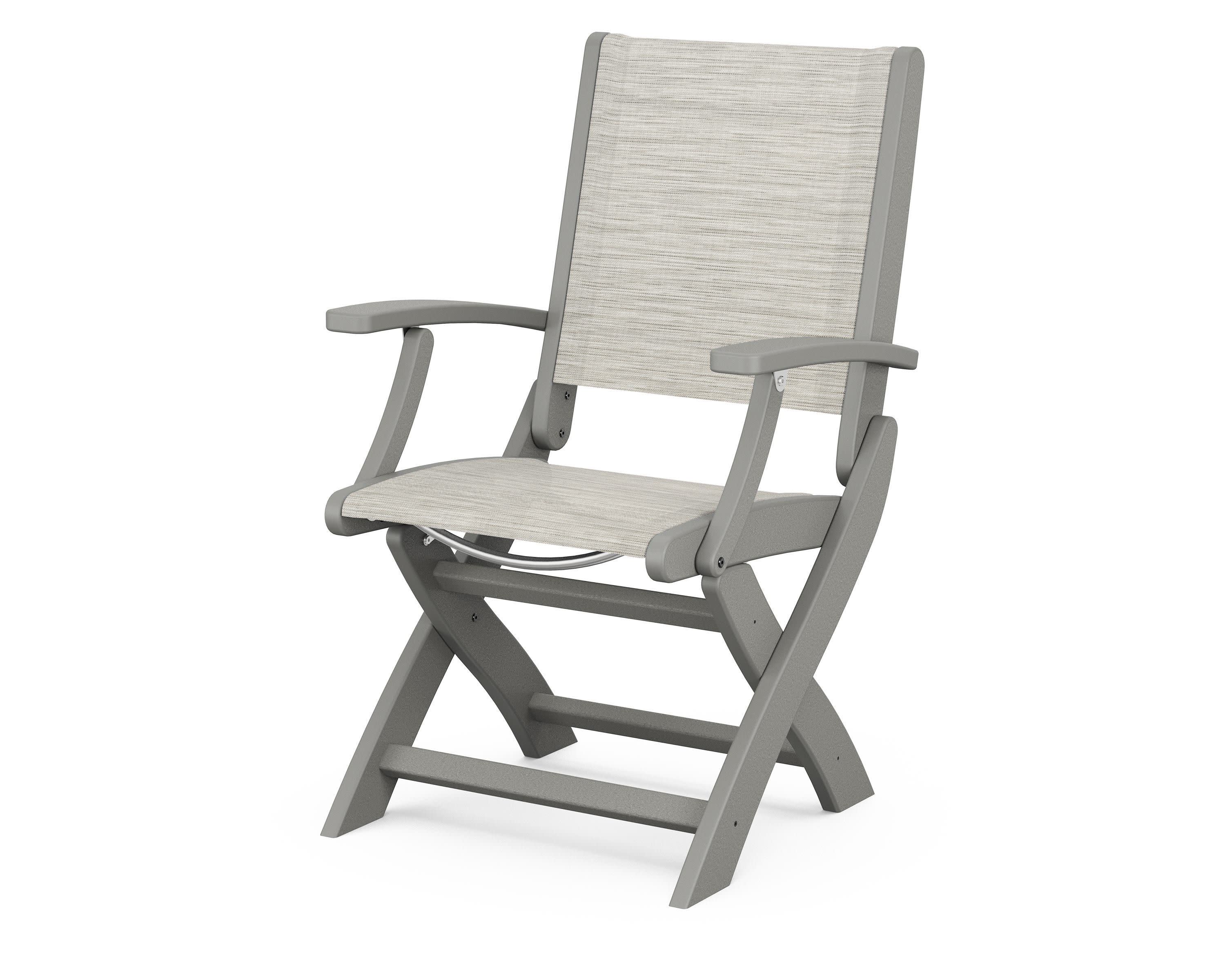 Coastal Folding Chair in Slate Grey / Birch Sling