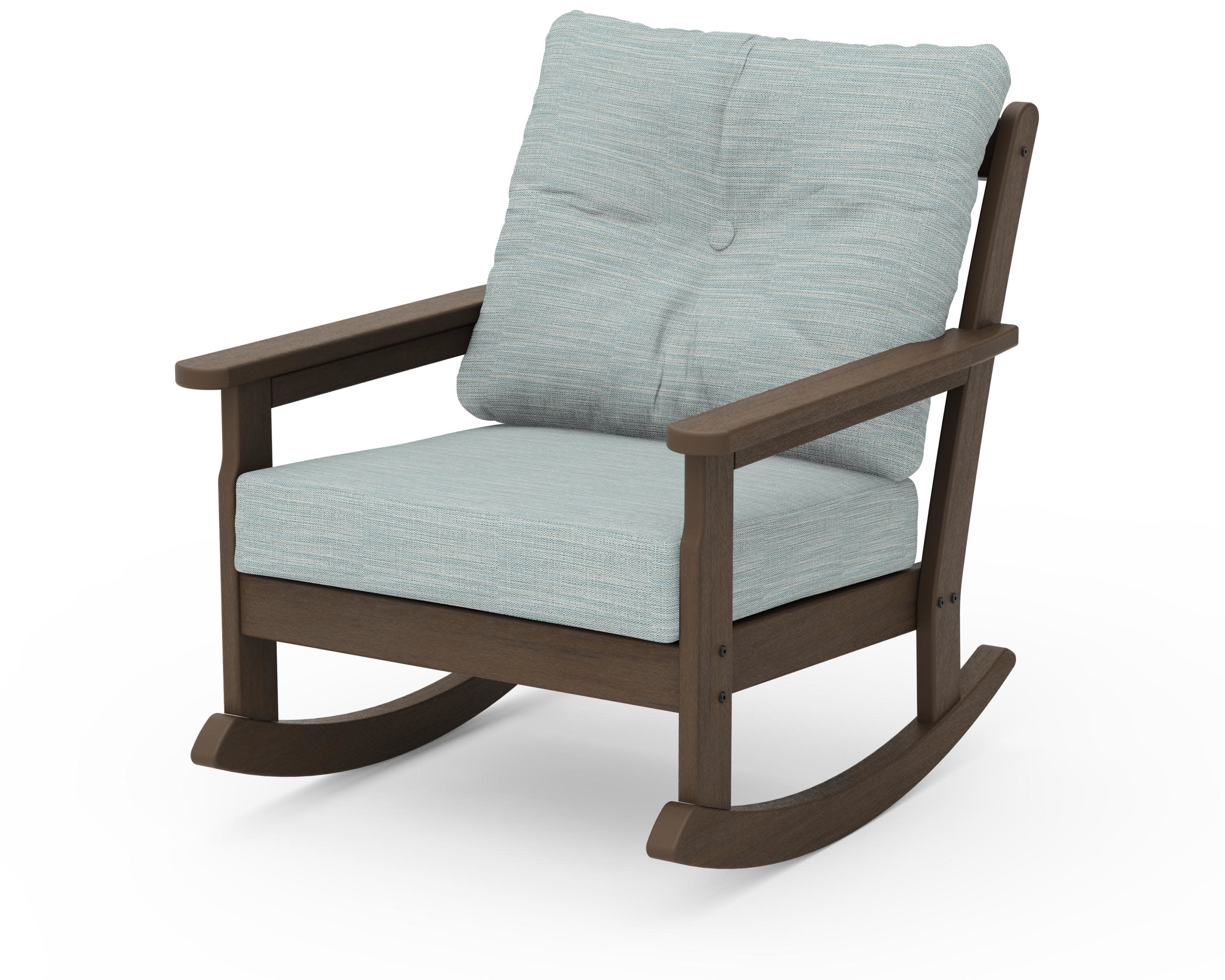 Vineyard Deep Seating Rocking Chair in Kona / Soothe Mist