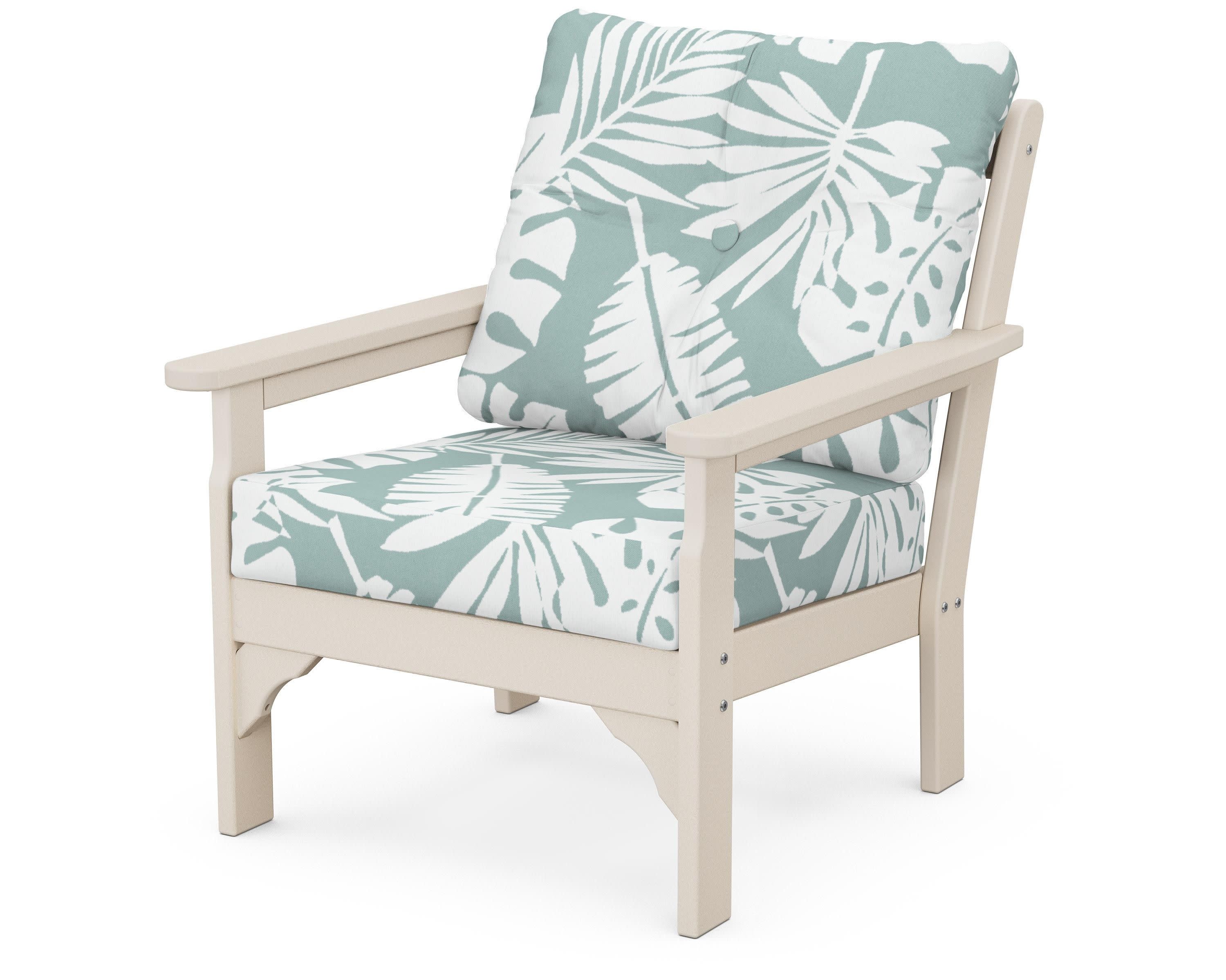 Vineyard Deep Seating Chair in Sand / Leaf Glacier Spa