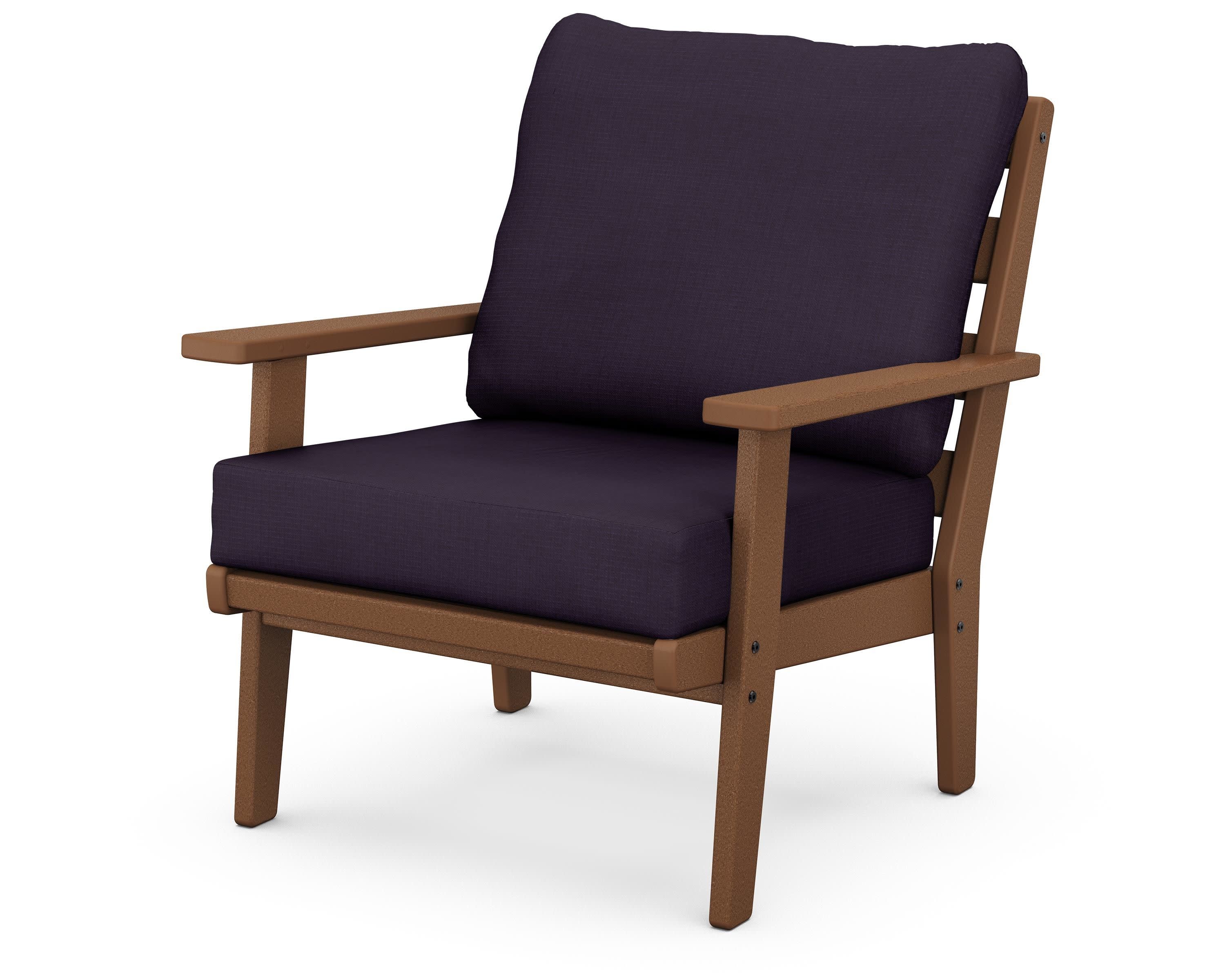 Grant Park Deep Seating Chair in Teak / Navy Linen