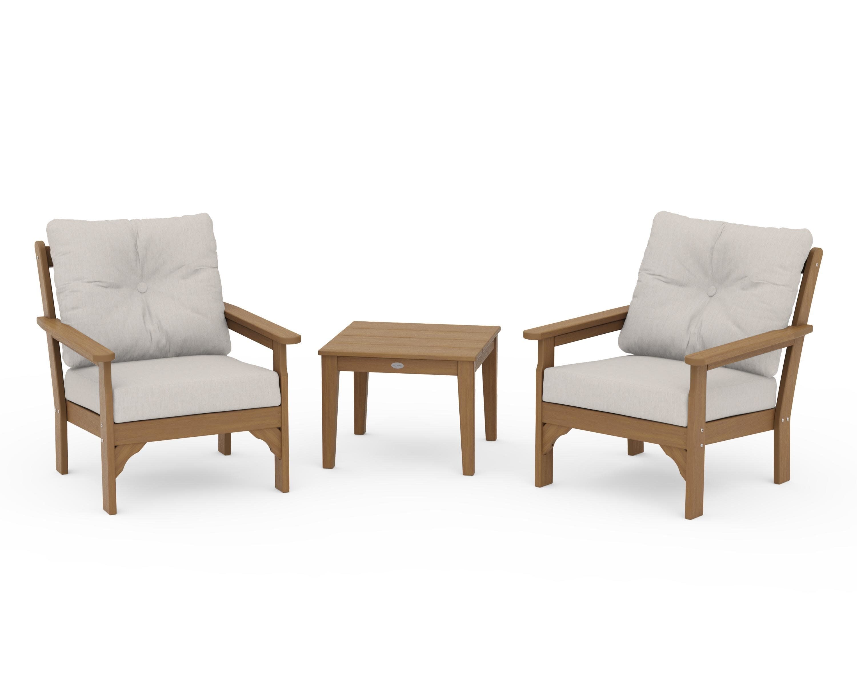 Vineyard 3-Piece Deep Seating Set in Natural / Cast Ash