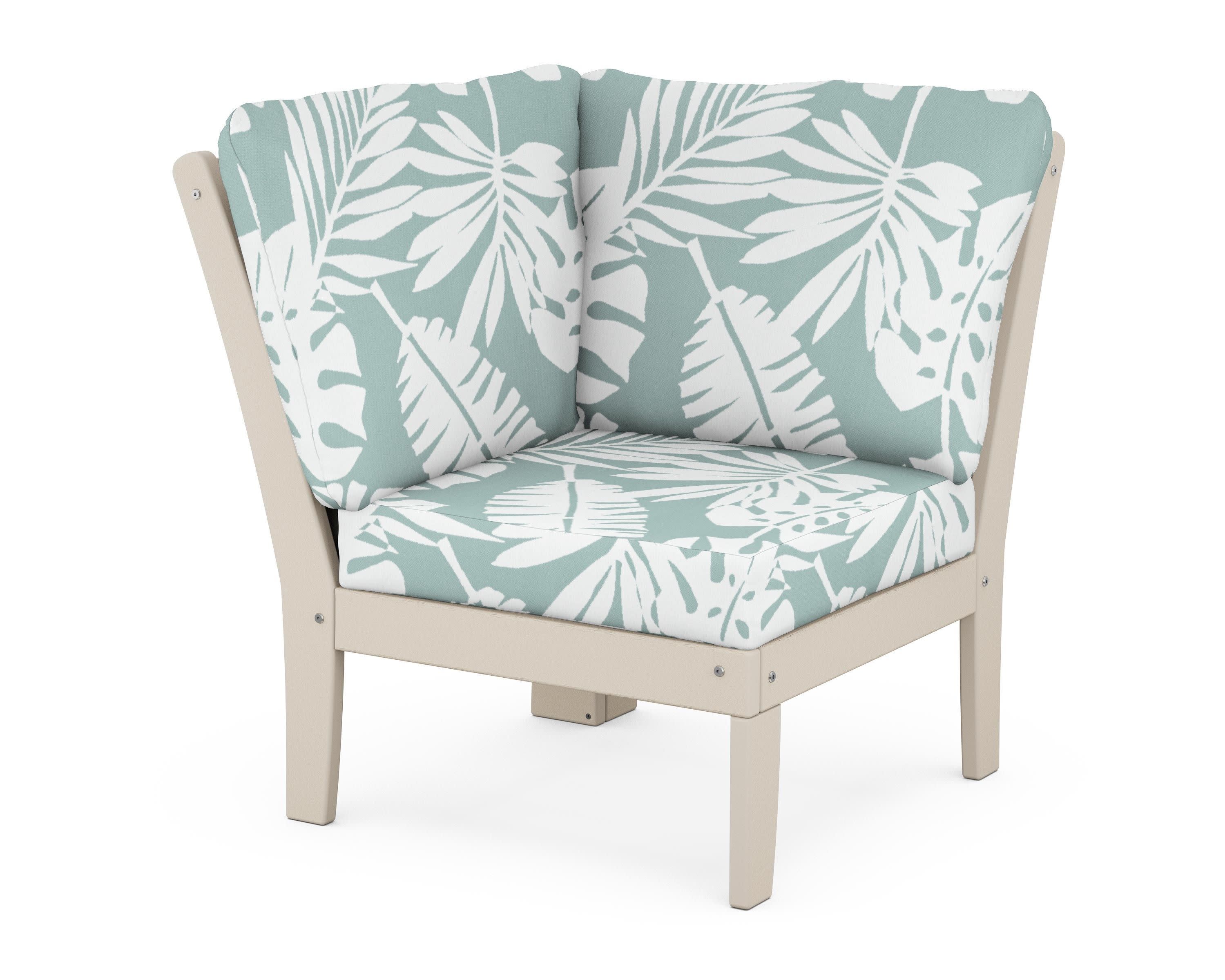 Braxton Modular Corner Chair in Sand / Leaf Glacier Spa