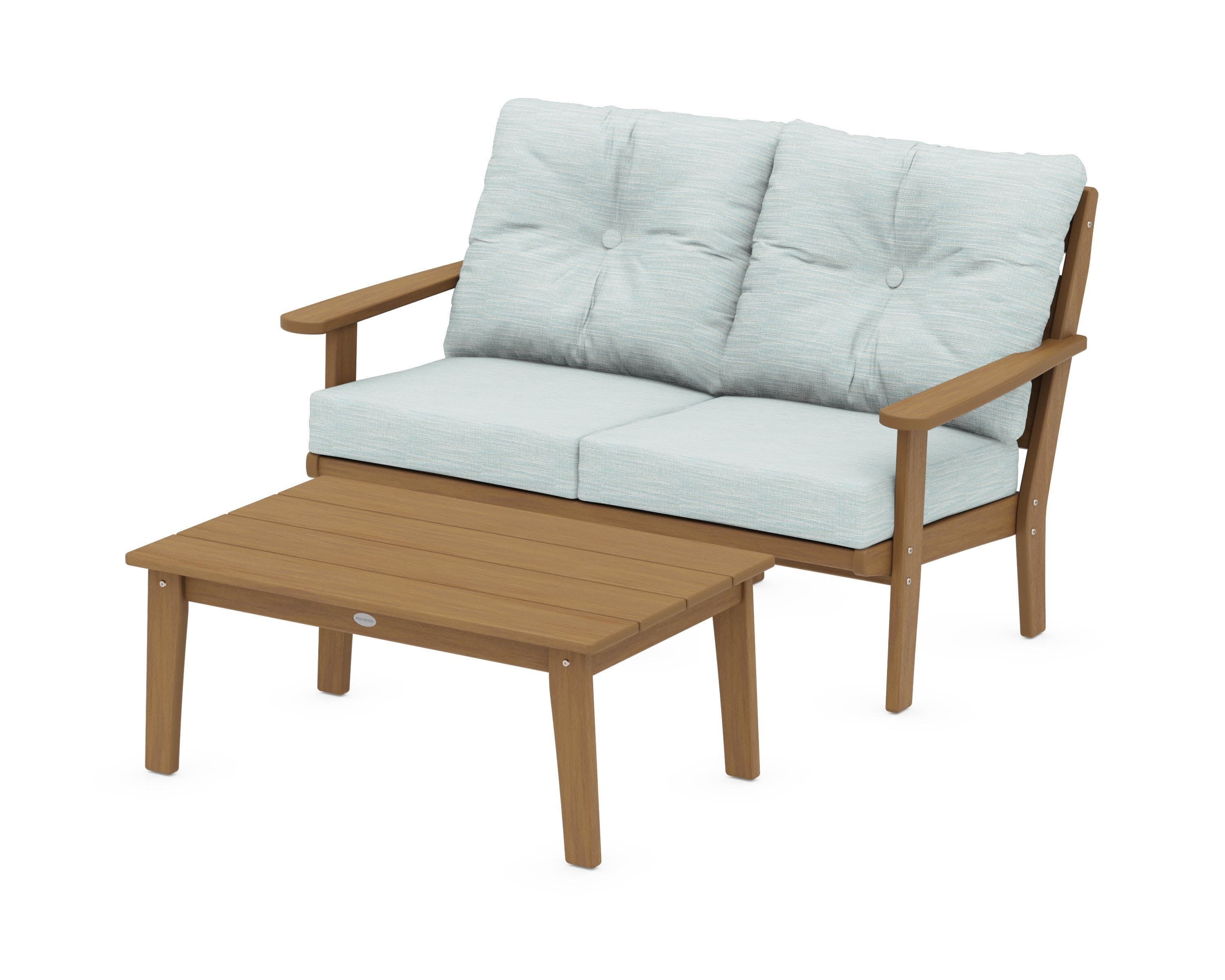Lakeside 2-Piece Lounge Loveseat Set in Natural / Soothe Mist