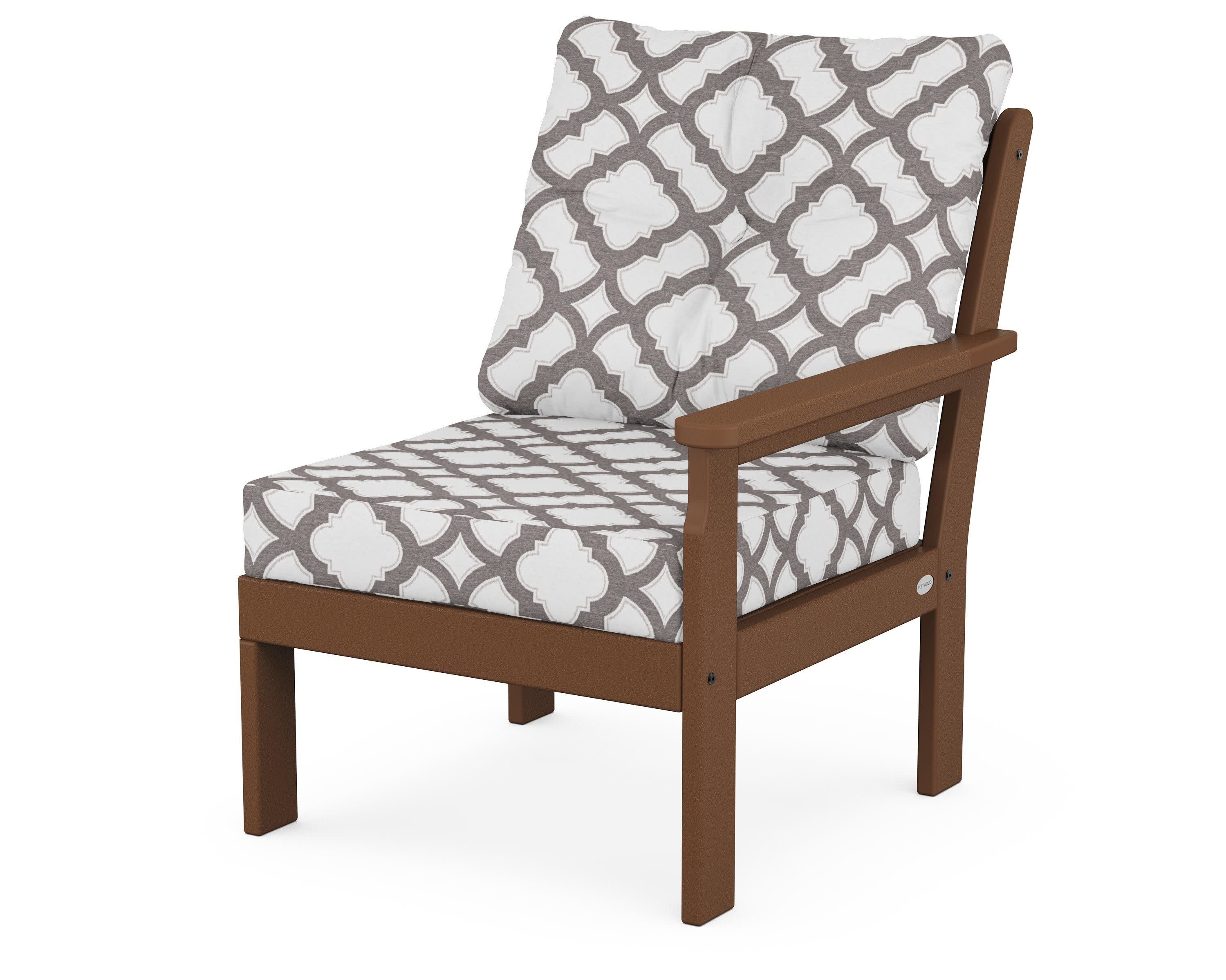 Vineyard Modular Right Arm Chair in Teak / Trellis Grey Mist